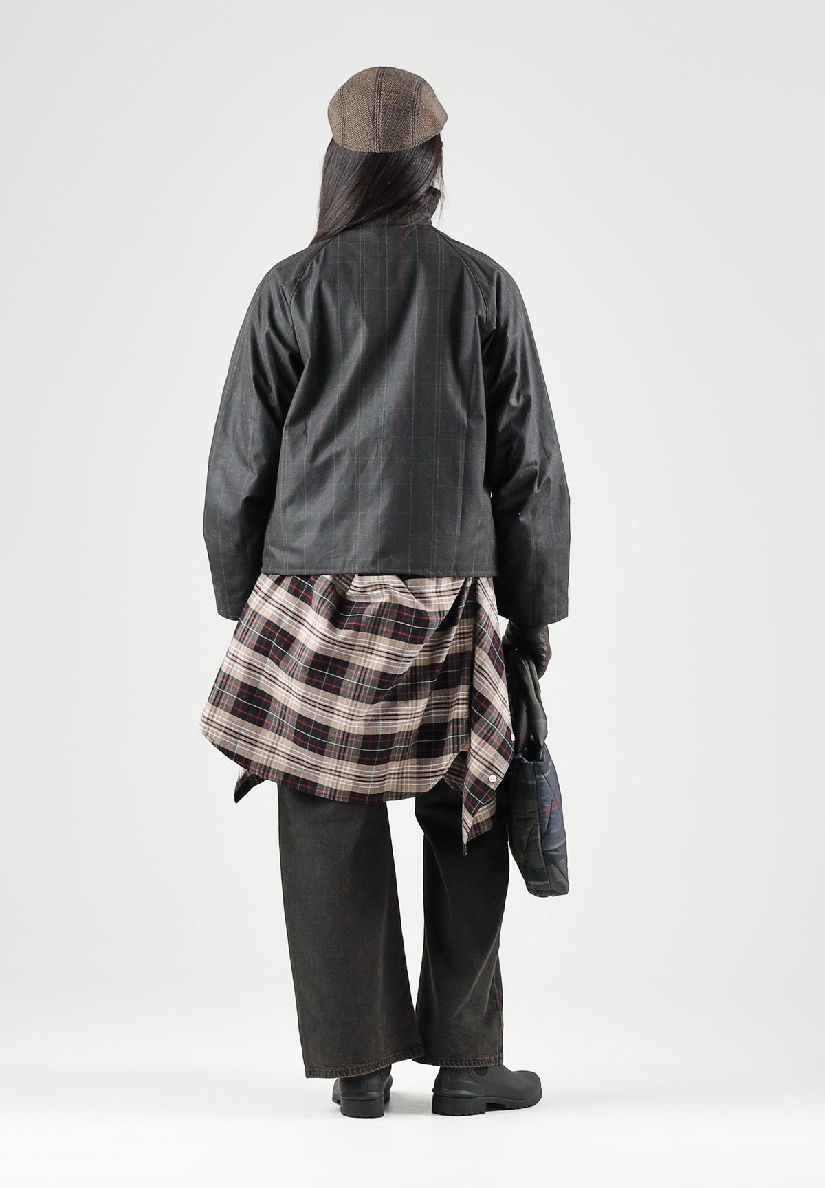 BARBOUR Giacca a vento ARLENE CHECKED grigio per donna con fantasia tartan e tasche oblique con zip. 262MLWX1567 OL71 BARBOUR