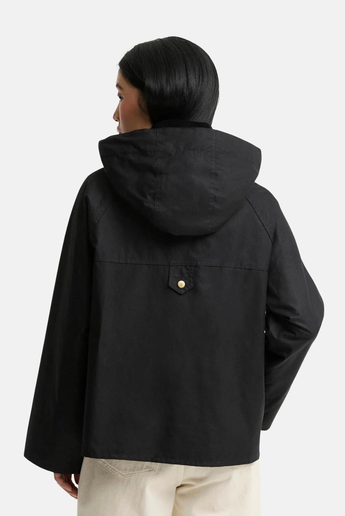 BARBOUR Giacca a vento black-ancient nero da donna con cappuccio integrato, coulisse regolabile 262MLWX1578 BK71 BARBOUR