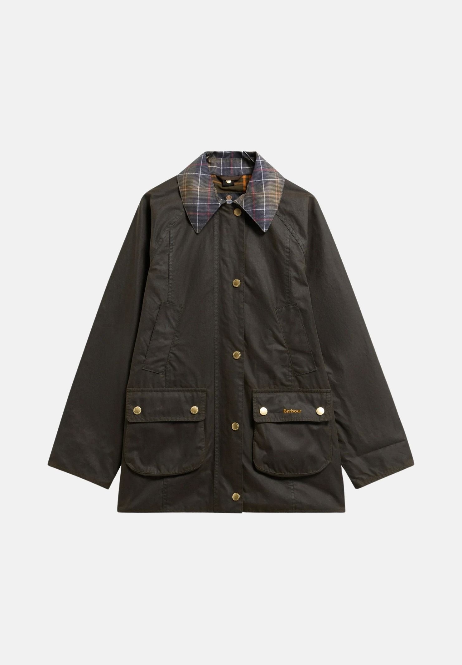 BARBOUR GiubbottoWAX verde oliva da donna con colletto in velluto a coste 262MLWX1582 OL71 BARBOUR