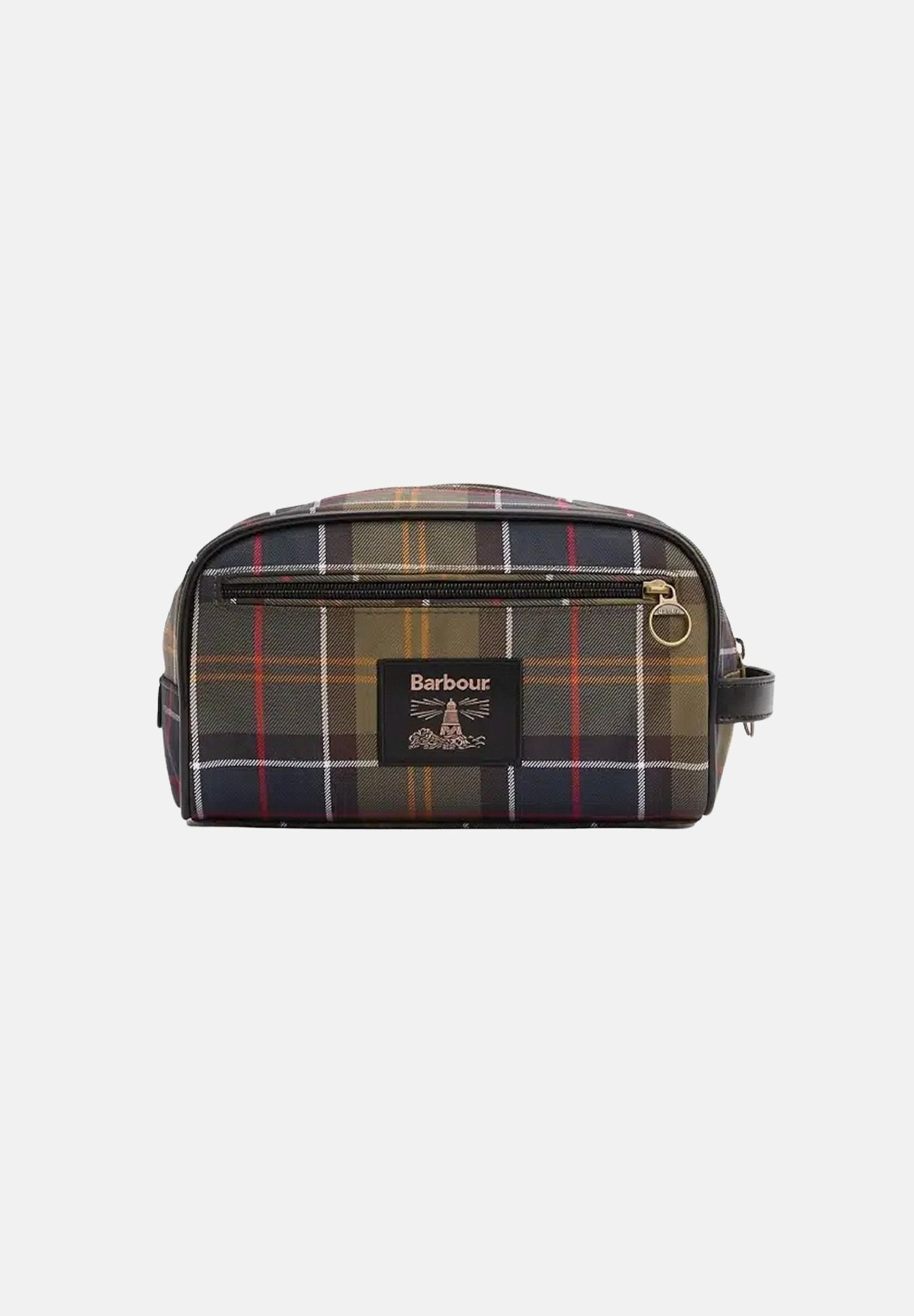 BARBOUR Borsa pochette classic-beacon verde per uomo con motivo tartan e stemma logo frontale. 262MMAC0396 OL91 BARBOUR