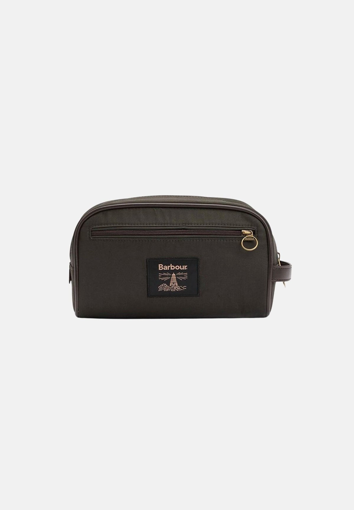 BARBOUR Borsa pochette olive-beacon per uomo con chiusura con zip e patch logo frontale 262MMAC0404 OL51 BARBOUR