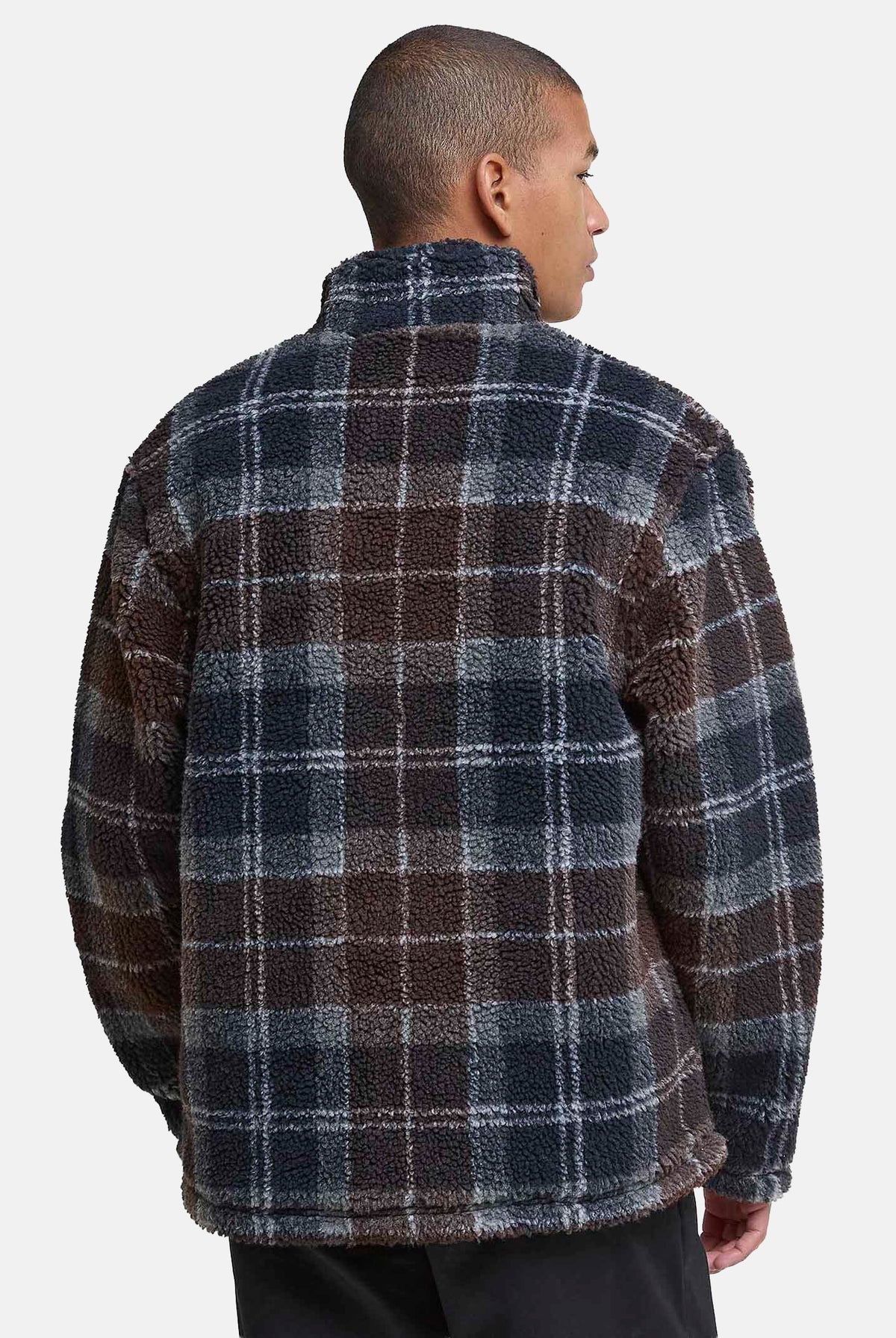 BARBOUR Felpa con zip TARTAN FLEECE blu per uomo e donna in morbido pile con fantasia tartan 262MMFL0187 TN38 BARBOUR