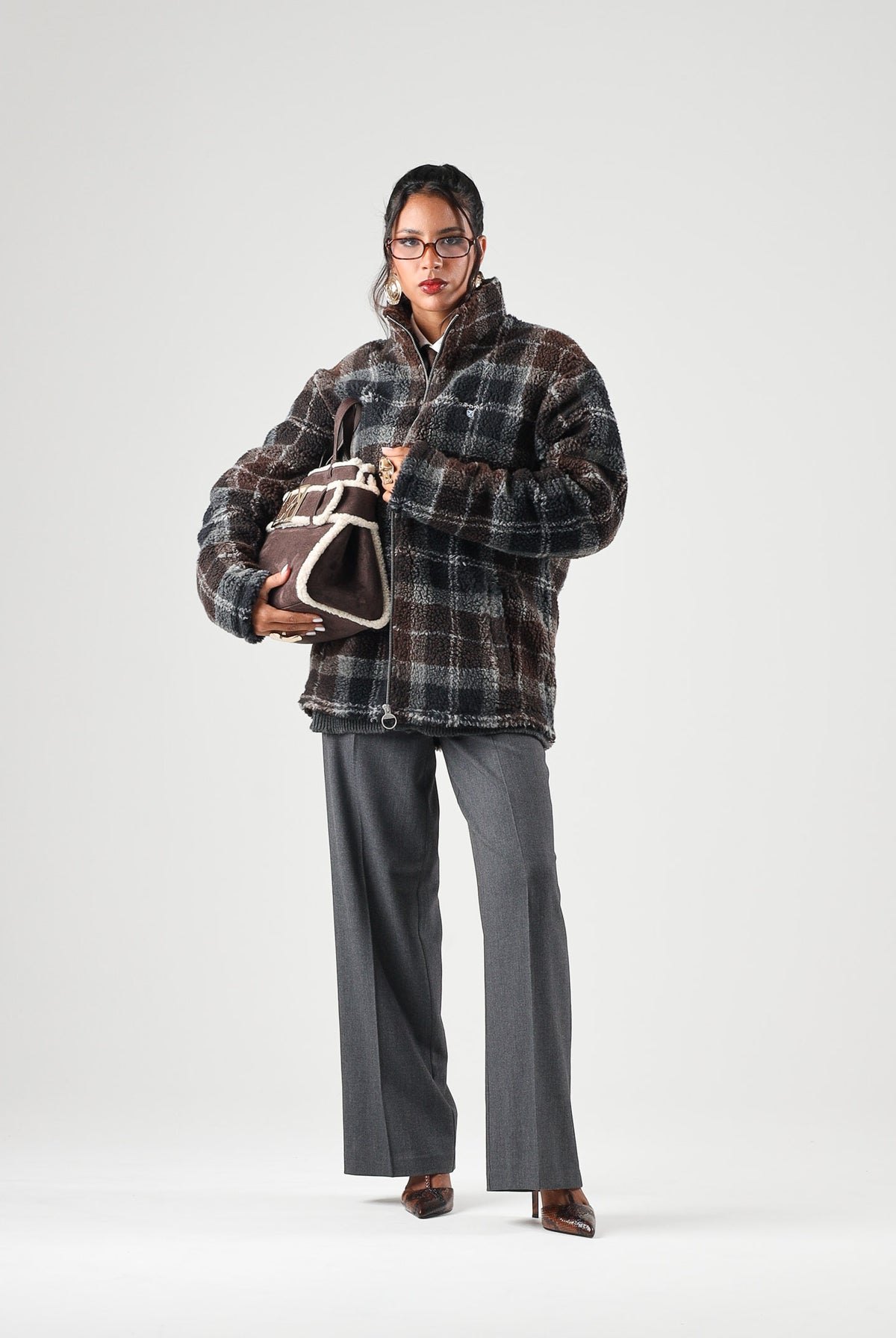 BARBOUR Felpa con zip TARTAN FLEECE blu per uomo e donna in morbido pile con fantasia tartan 262MMFL0187 TN38 BARBOUR