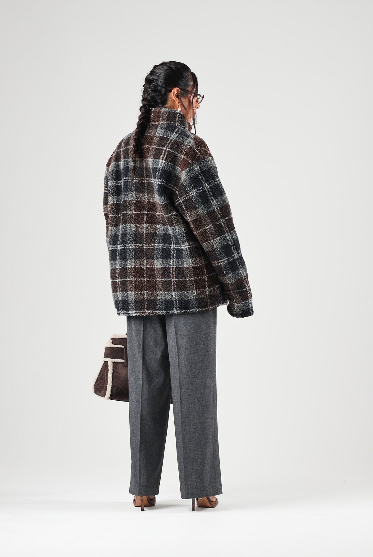 BARBOUR Felpa con zip TARTAN FLEECE blu per uomo e donna in morbido pile con fantasia tartan 262MMFL0187 TN38 BARBOUR