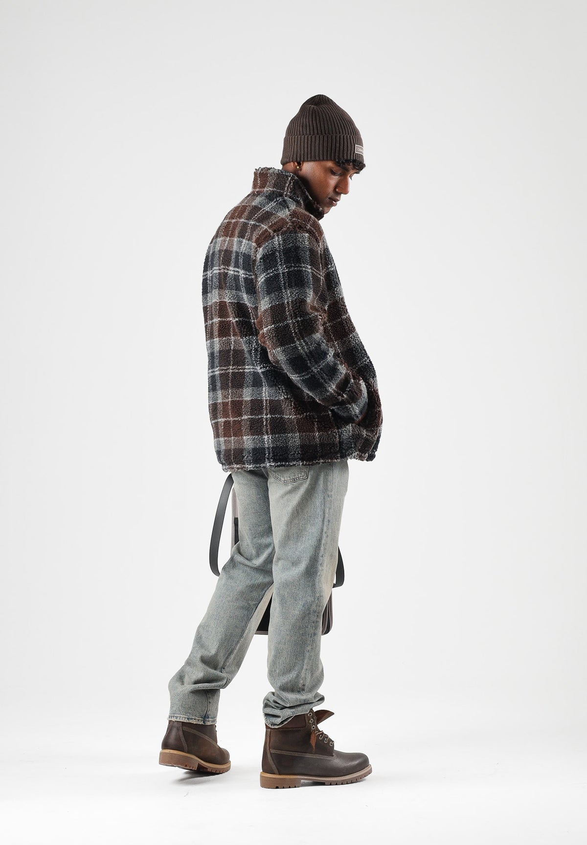 BARBOUR Felpa con zip TARTAN FLEECE blu da uomo in morbido pile con fantasia tartan 262MMFL0187 TN38 BARBOUR