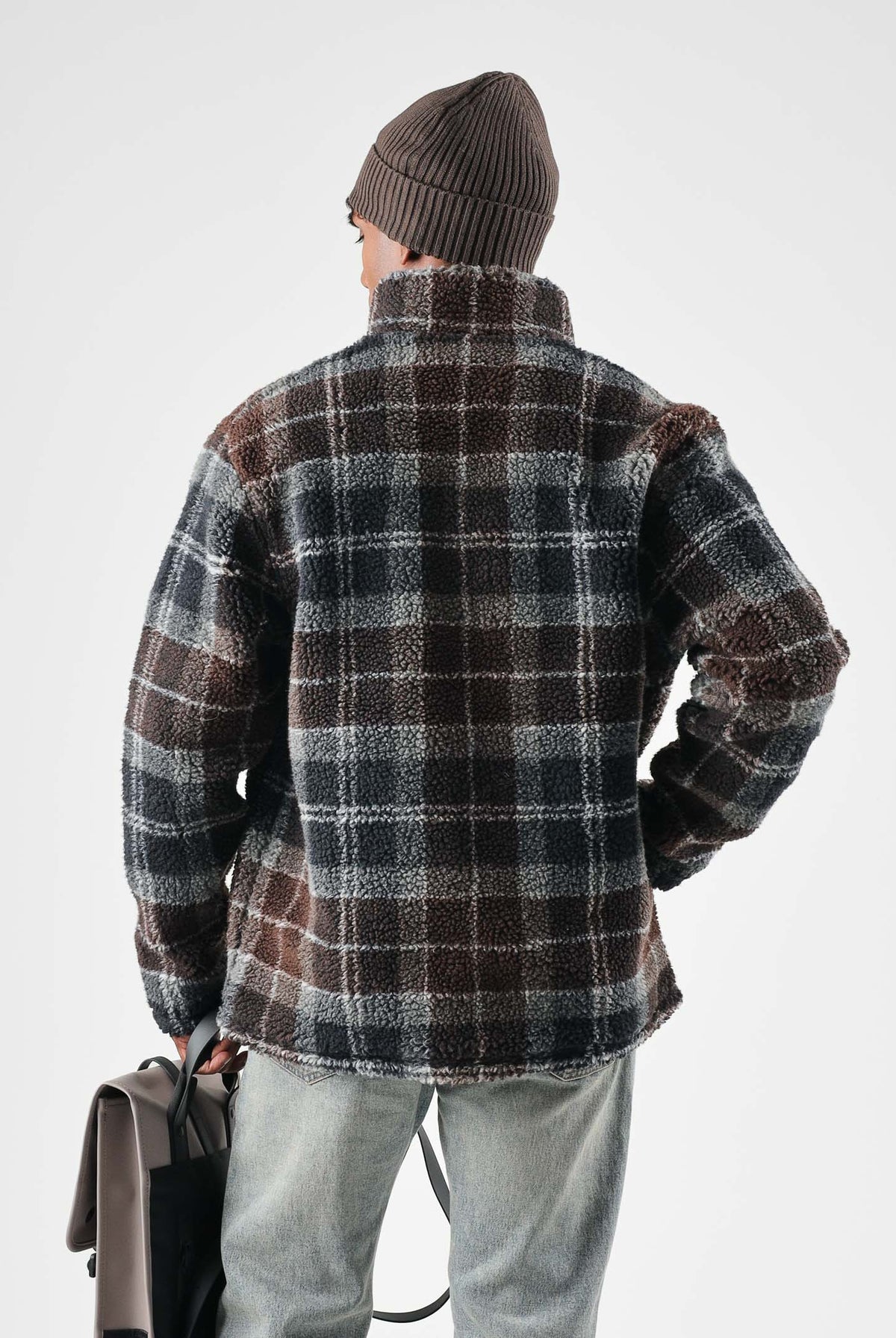 BARBOUR Felpa con zip TARTAN FLEECE blu per uomo e donna in morbido pile con fantasia tartan 262MMFL0187 TN38 BARBOUR