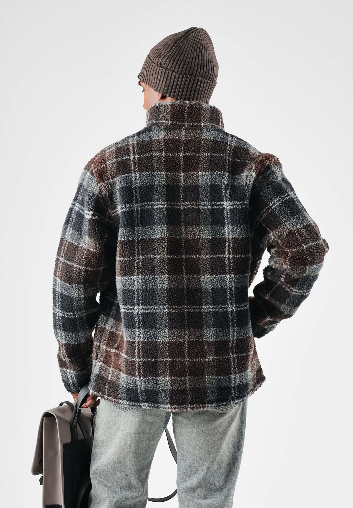 BARBOUR Felpa con zip TARTAN FLEECE blu da uomo in morbido pile con fantasia tartan 262MMFL0187 TN38 BARBOUR