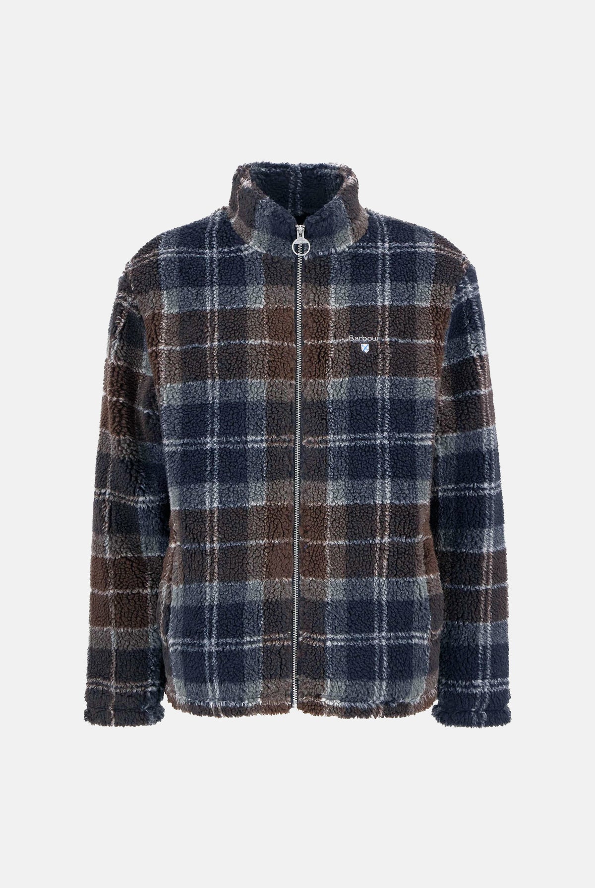 BARBOUR Felpa con zip TARTAN FLEECE blu per uomo e donna in morbido pile con fantasia tartan 262MMFL0187 TN38 BARBOUR