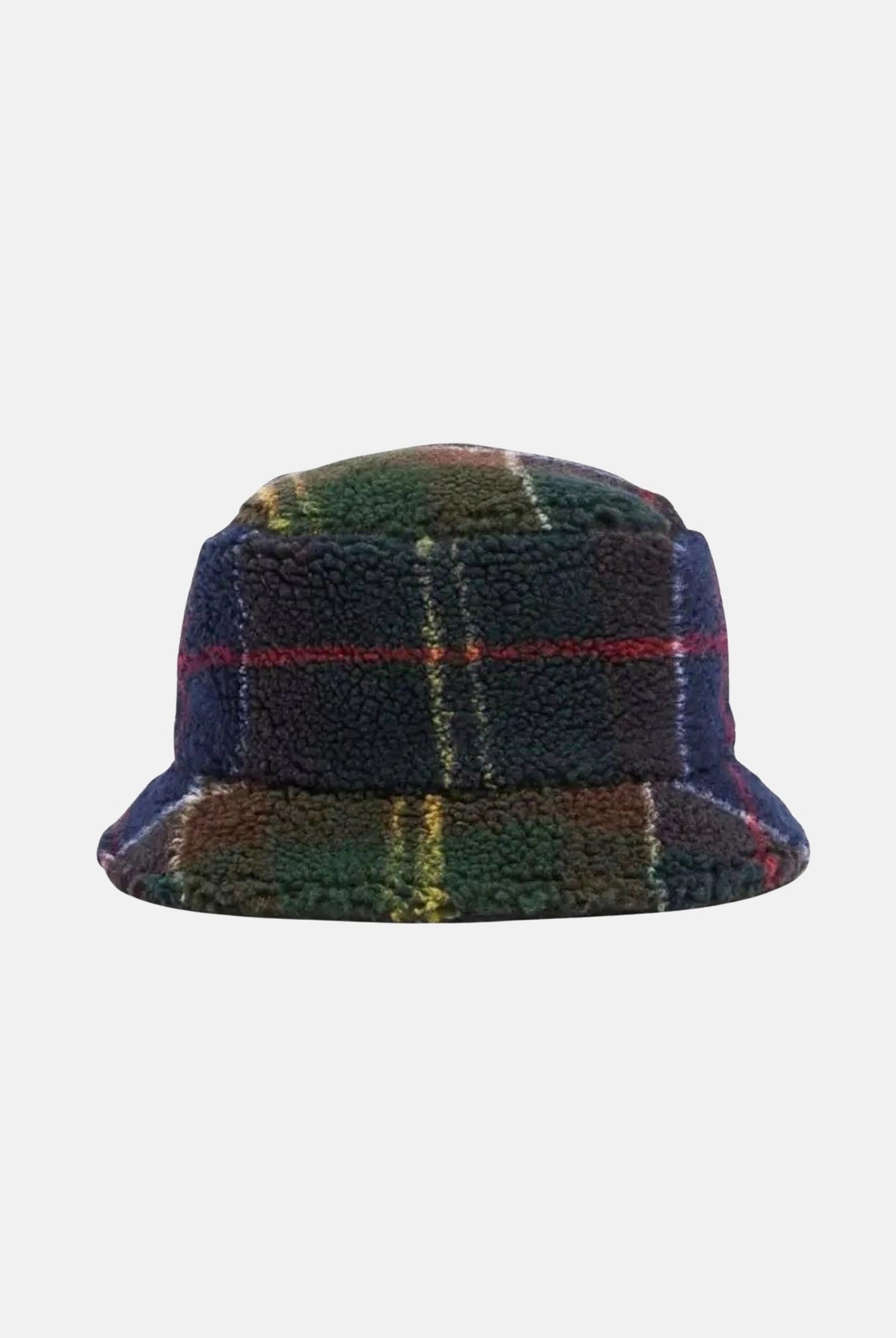 BARBOUR Bucket verde tartan per uomo con motivo scozzese e tessuto effetto pelliccia. 262MMHA0920 OL91 BARBOUR