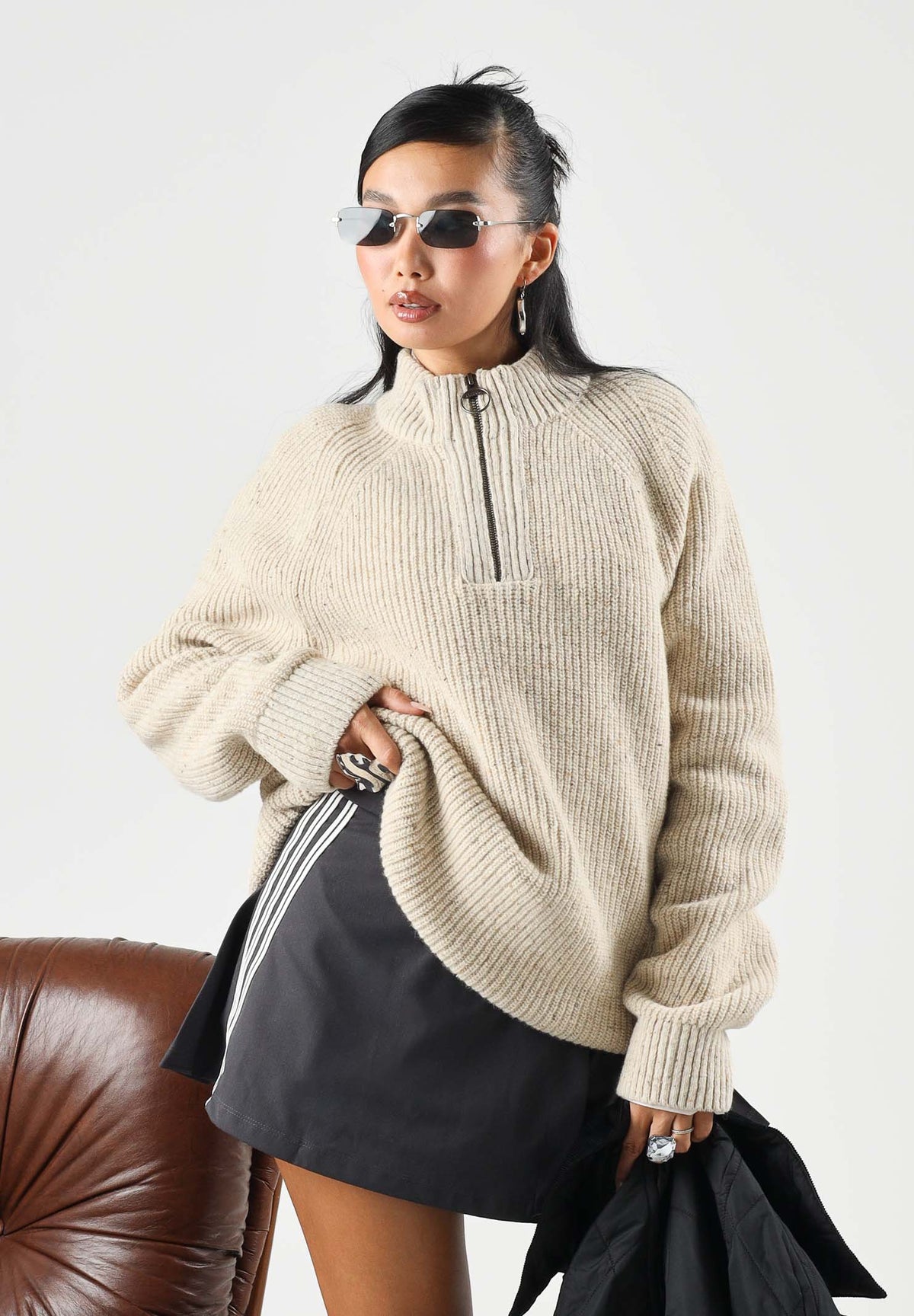BARBOUR Cardigan pearl-beige per uomo e donna con collo a listino, apertura a mezza zip e dettagli testurizzati. 262MMKN1757 BE14 BARBOUR