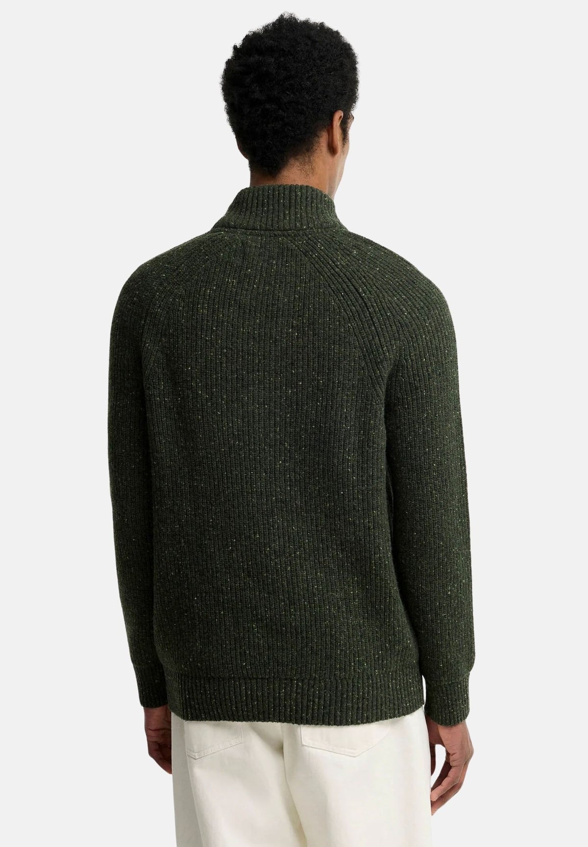 BARBOUR Cardigan grigio antracite da uomo con collo a listino, apertura a mezza zip e dettagli testurizzati. 262MMKN1757 OL51 BARBOUR