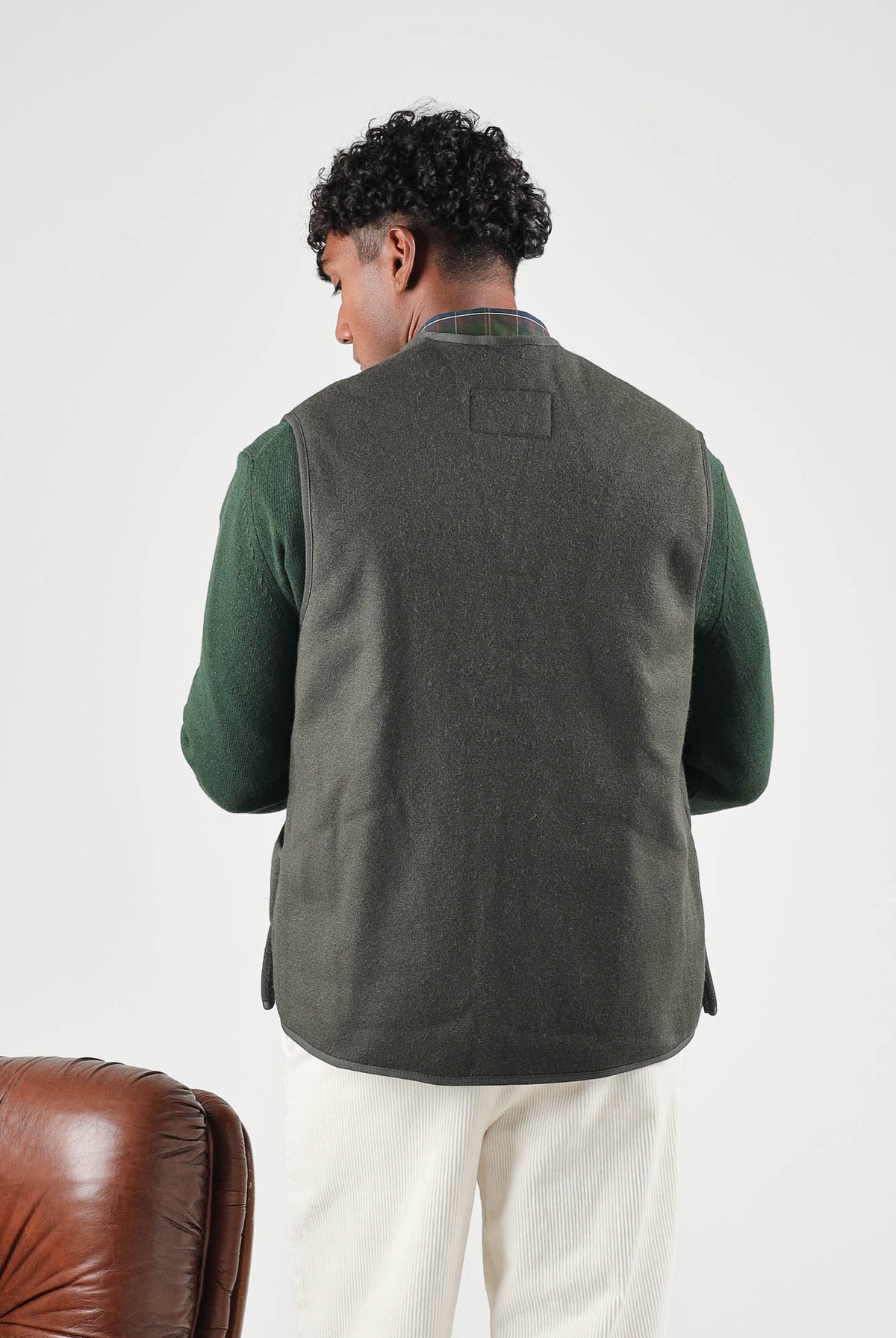 BARBOUR Gilet smanicato WARM PILE WAISTCOAT ì verde salvia per uomo in pelliccia ecologica 262MMLI0004 SG71 BARBOUR