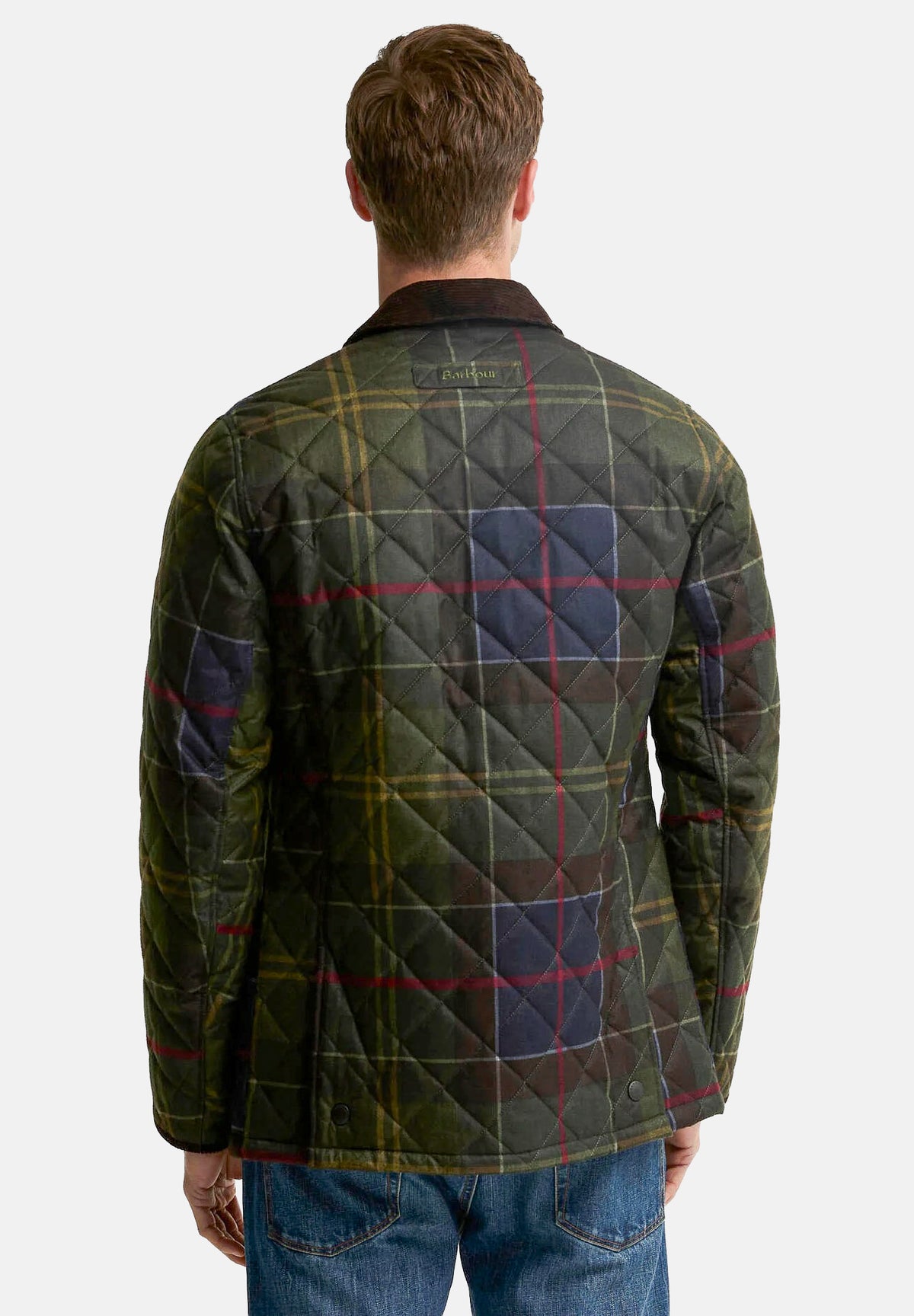 BARBOUR Piumino TARTAN QUILTED verde per uomo trapuntato a rombi con fantasia tartan 262MMQU1909 TN14 BARBOUR