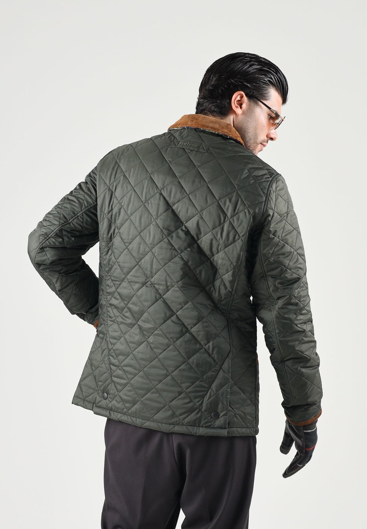 BARBOUR Piumino HERITAGE LIDDESDALE verde per uomo trapuntato con colletto in velluto a coste 262MMQU1911 OL71 BARBOUR