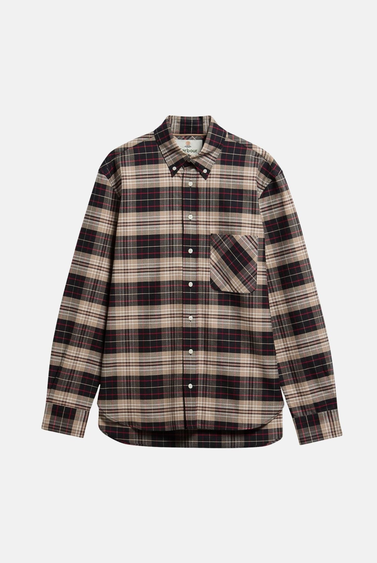 BARBOUR Camicia manica lunga CHECK SHIRT stone-beige per uomo con classica fantasia a quadri tartan 262MMSH5841 ST51 BARBOUR