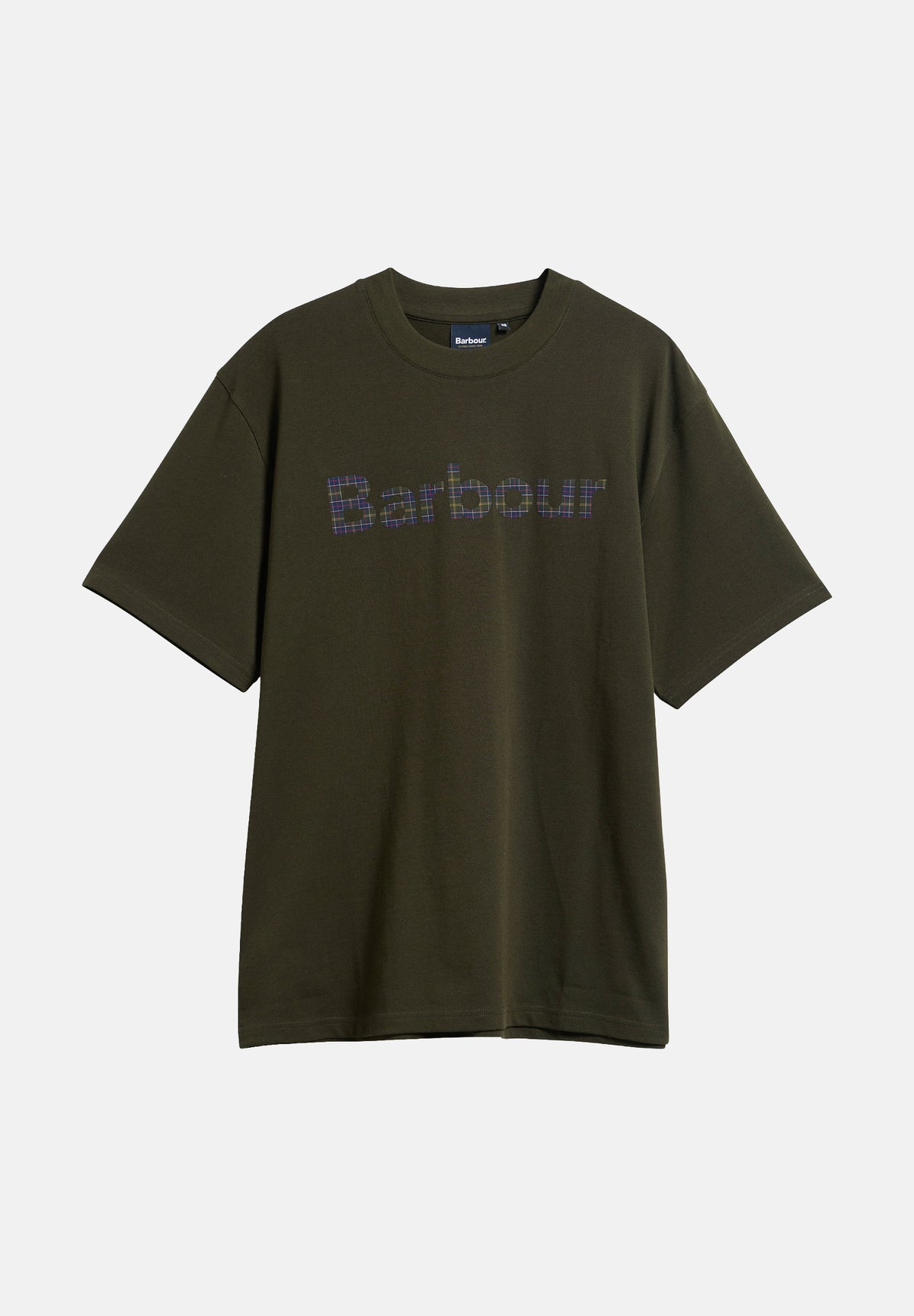 BARBOUR T-shirt sage-verde per uomo con maxi logo ricamato sul petto tono su tono. 262MMTS1643 GN13 BARBOUR