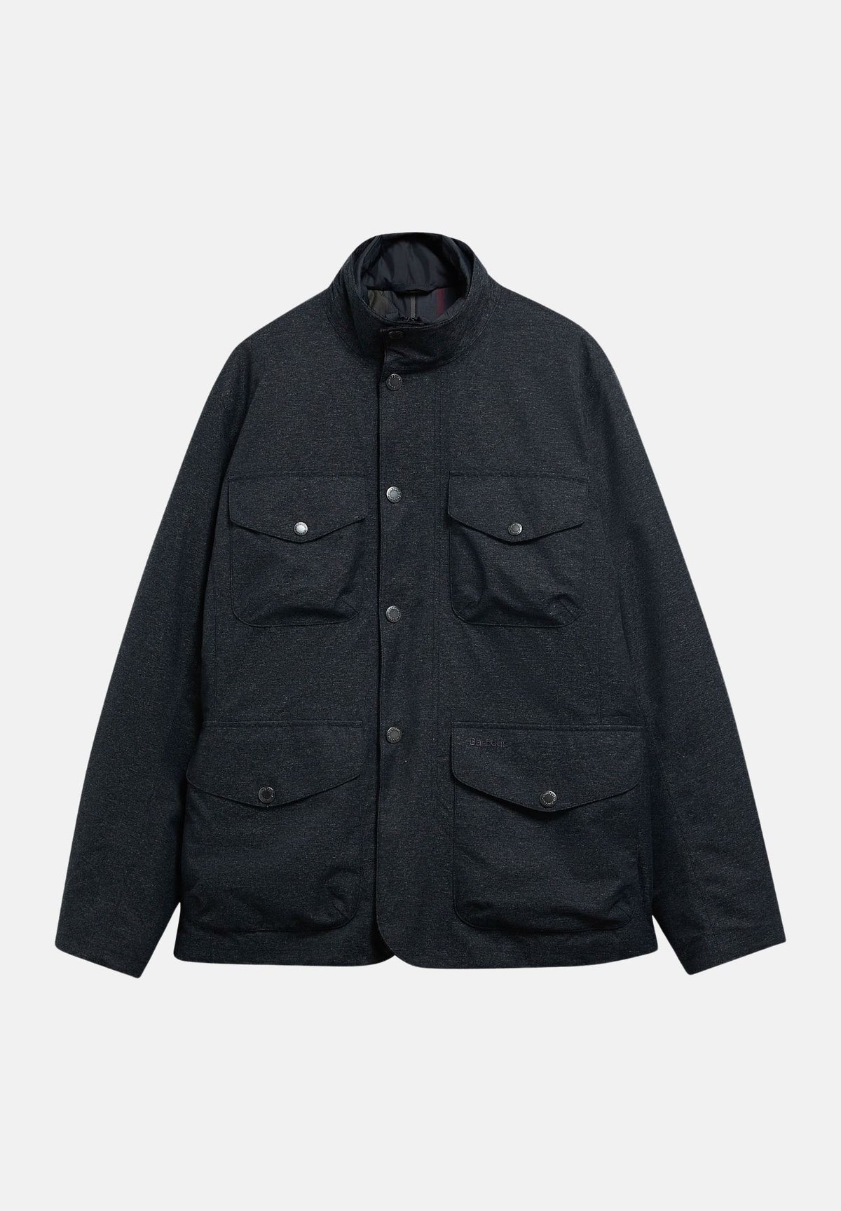 BARBOUR Giubbotto blu scuro navy da uomo con collo alto e chiusura con bottoni a pressione. 262MMWB1174 NY91 BARBOUR