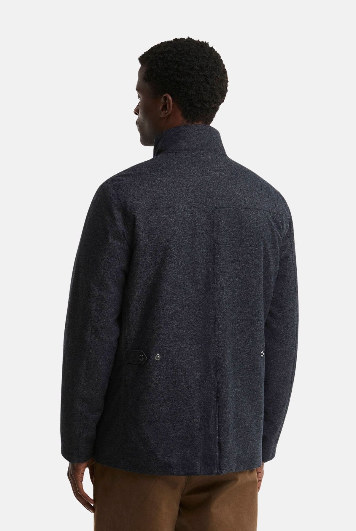 BARBOUR Giubbotto blu scuro navy da uomo con collo alto e chiusura con bottoni a pressione. 262MMWB1174 NY91 BARBOUR