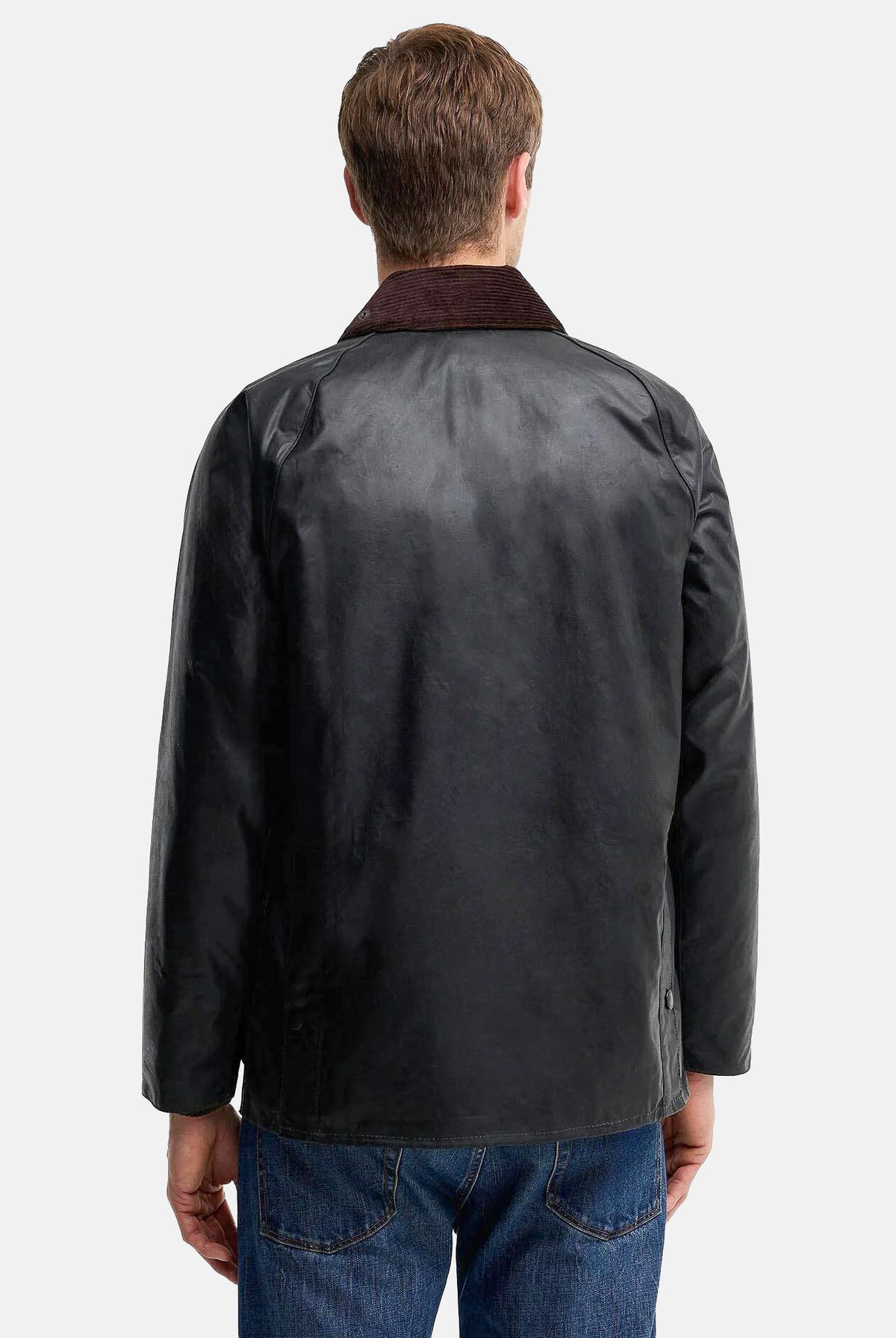 BARBOUR Giubbotto BEDALE WAX JACKET verde da uomo con colletto in velluto a coste e tasche scaldamani. 262MMWX0018 SG91 BARBOUR