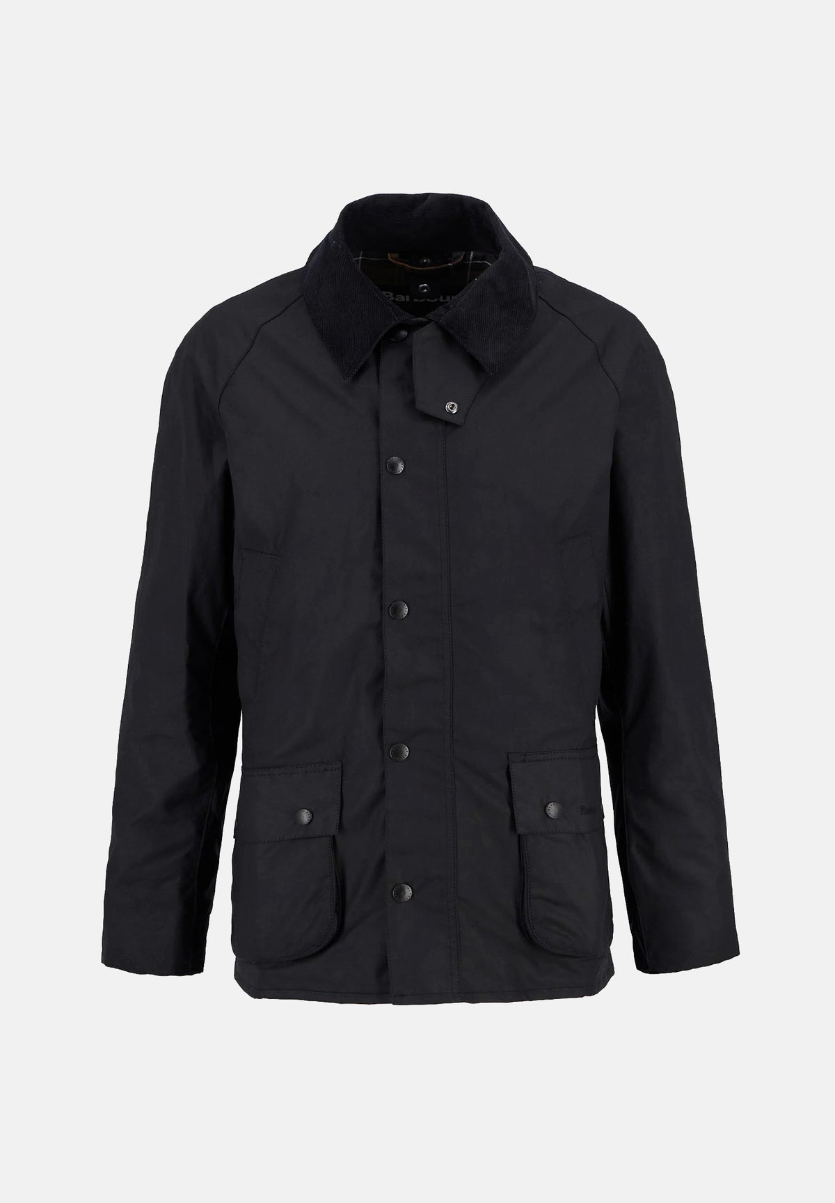 BARBOUR Giubbotto ASHBY WAX JACKET black-classic per uomo con colletto in velluto a coste 262MMWX0339 BK72 BARBOUR