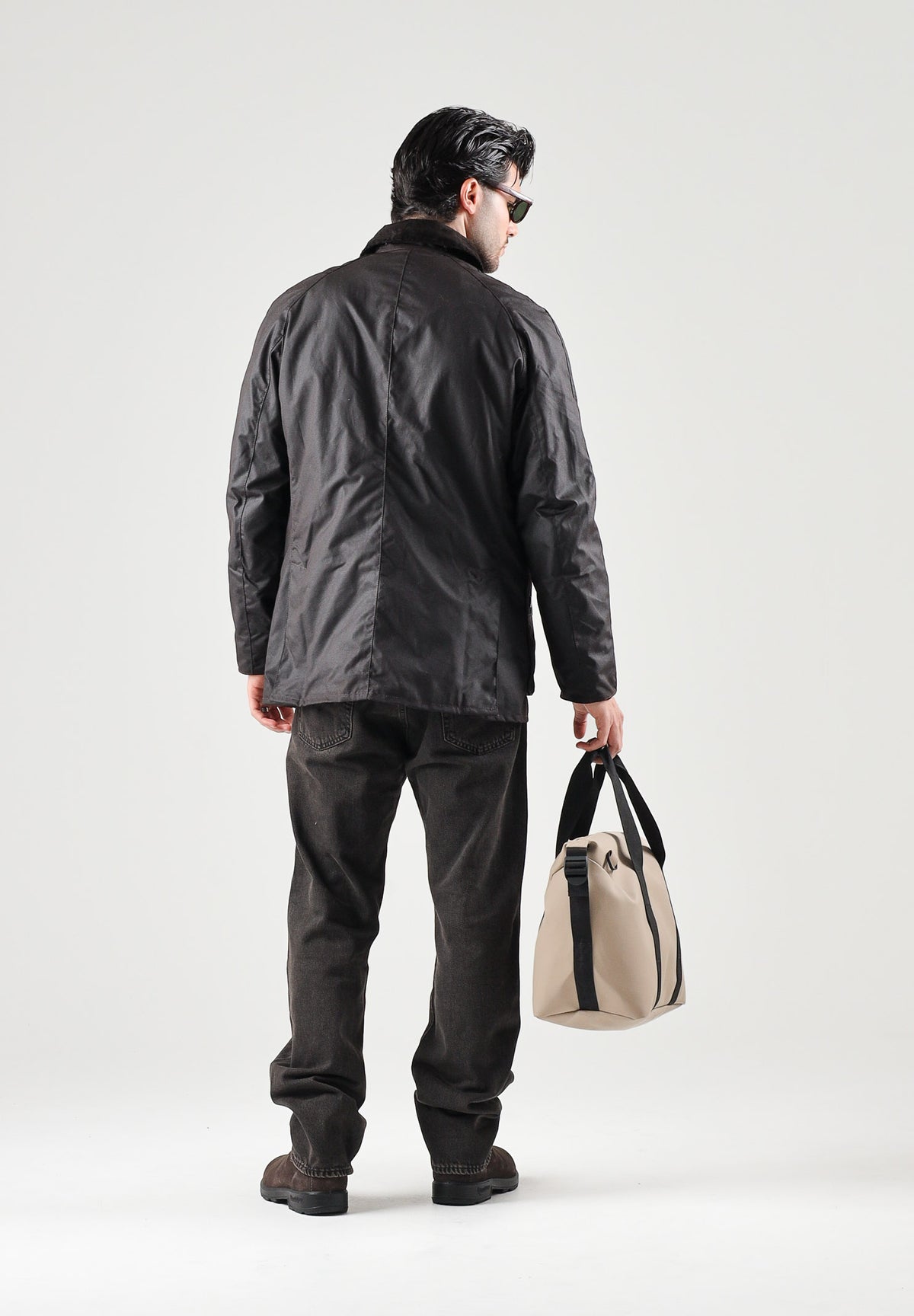 BARBOUR Giubbotto ASHBY WAX JACKET rustic-classic marrone per uomo con colletto in velluto a coste, tasche scaldamani 262MMWX0339 RU91 BARBOUR