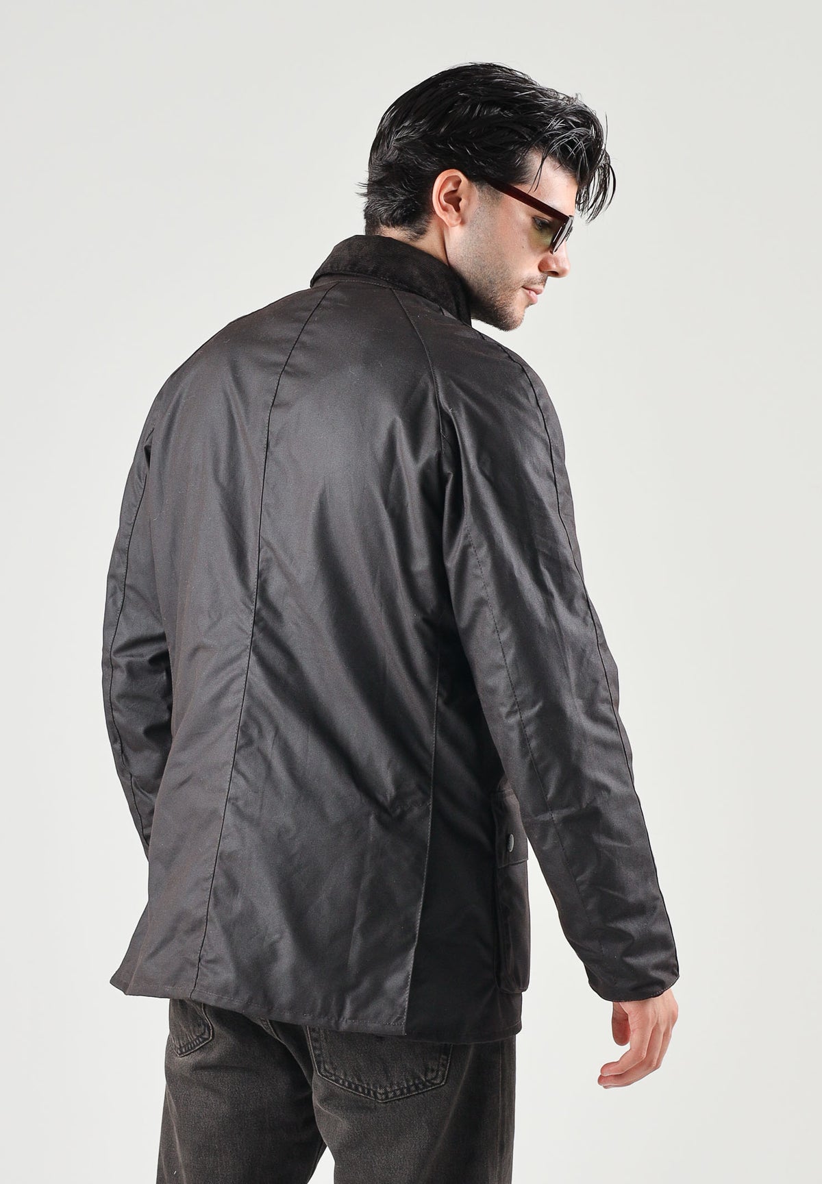 BARBOUR Giubbotto ASHBY WAX JACKET rustic-classic marrone per uomo con colletto in velluto a coste, tasche scaldamani 262MMWX0339 RU91 BARBOUR