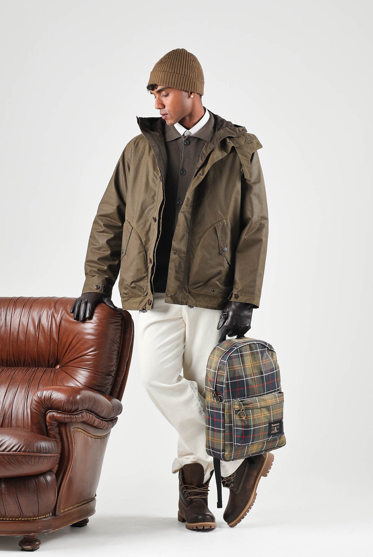BARBOUR Parka marrone faggio da uomo con cappuccio protettivo regolabile e ampie tasche frontali 262MMWX2573 SN91 BARBOUR