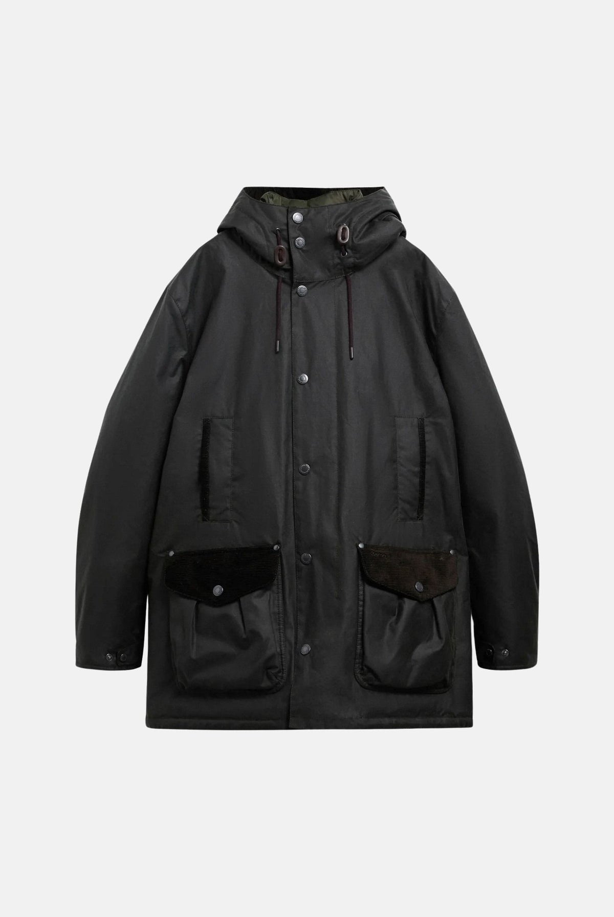 BARBOUR Parka verde salvia scuro da uomo con cappuccio avvolgente e tasche utility bicolore 262MMWX2582 SG51 BARBOUR