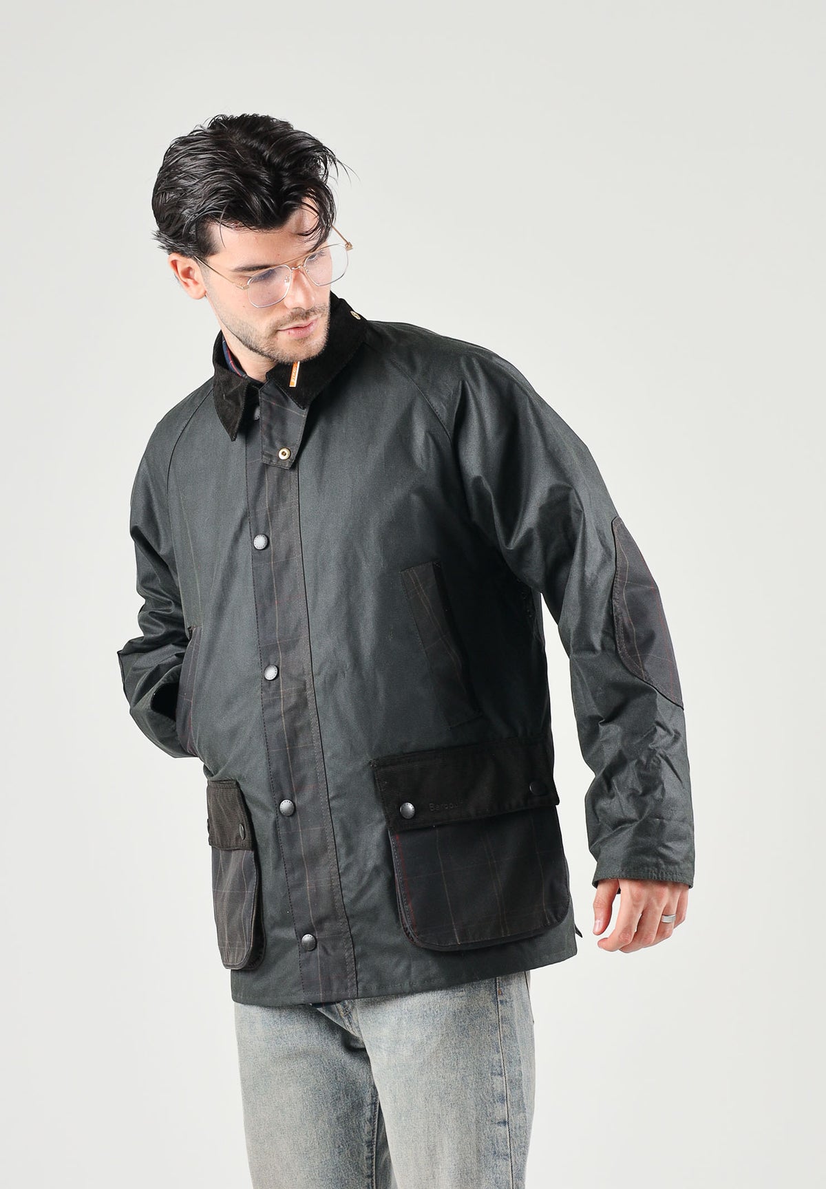 BARBOUR Giubbotto CLASSIC BEDALE sage-verde salvia per uomo con collo in velluto a coste e ampie tasche frontali. 262MMWX2585 SG51 BARBOUR