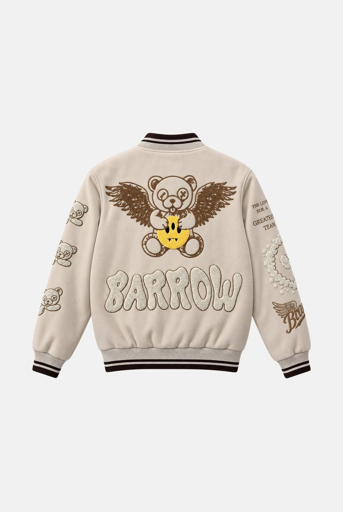 BARROW Bomber color cocco per uomo e donna con chiusura a bottoni automatici, bordi a costine rigate F6BWUAJK079 412 BARROW