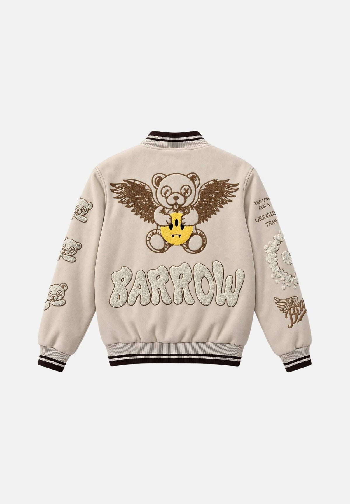 BARROW Bomber color cocco per uomo e donna con chiusura a bottoni automatici, bordi a costine rigate F6BWUAJK079 412 BARROW