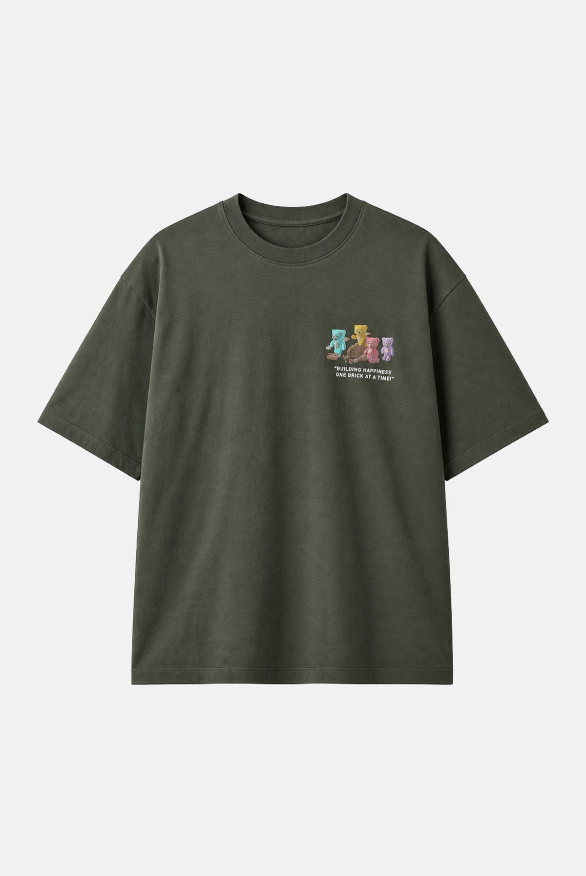 BARROW T-shirt maniche corte verde militare per uomo e donna con stampa grafica sul petto F6BWUATH062 082 BARROW