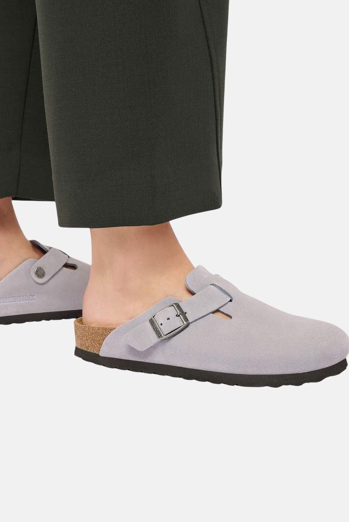 BIRKENSTOCK Ciabatte BOSTON lilla per uomo e donna con tomaia in pelle scamosciata cerata 1032791 . BIRKENSTOCK