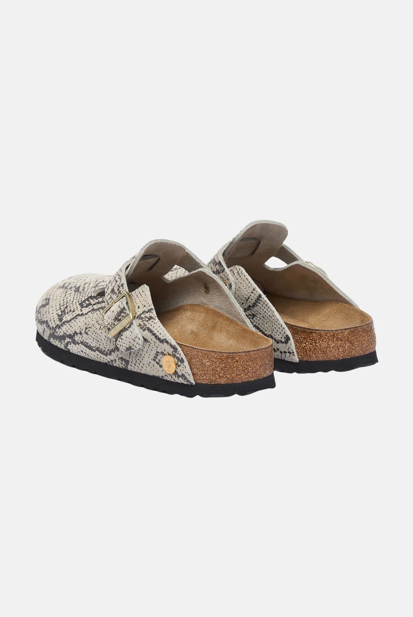 BIRKENSTOCK Sabot BOSTON RIVET beige da donna con stampa effetto serpente e cinturino regolabile. 1033086 . BIRKENSTOCK