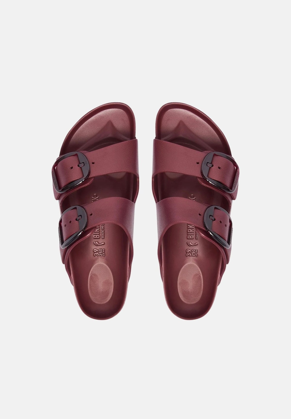 BIRKENSTOCK Ciabatte ARIZONA BIG BUCKLE zinfandel bordeaux per uomo e donna con maxi fibbie regolabili.<BR/> 1033115 . BIRKENSTOCK