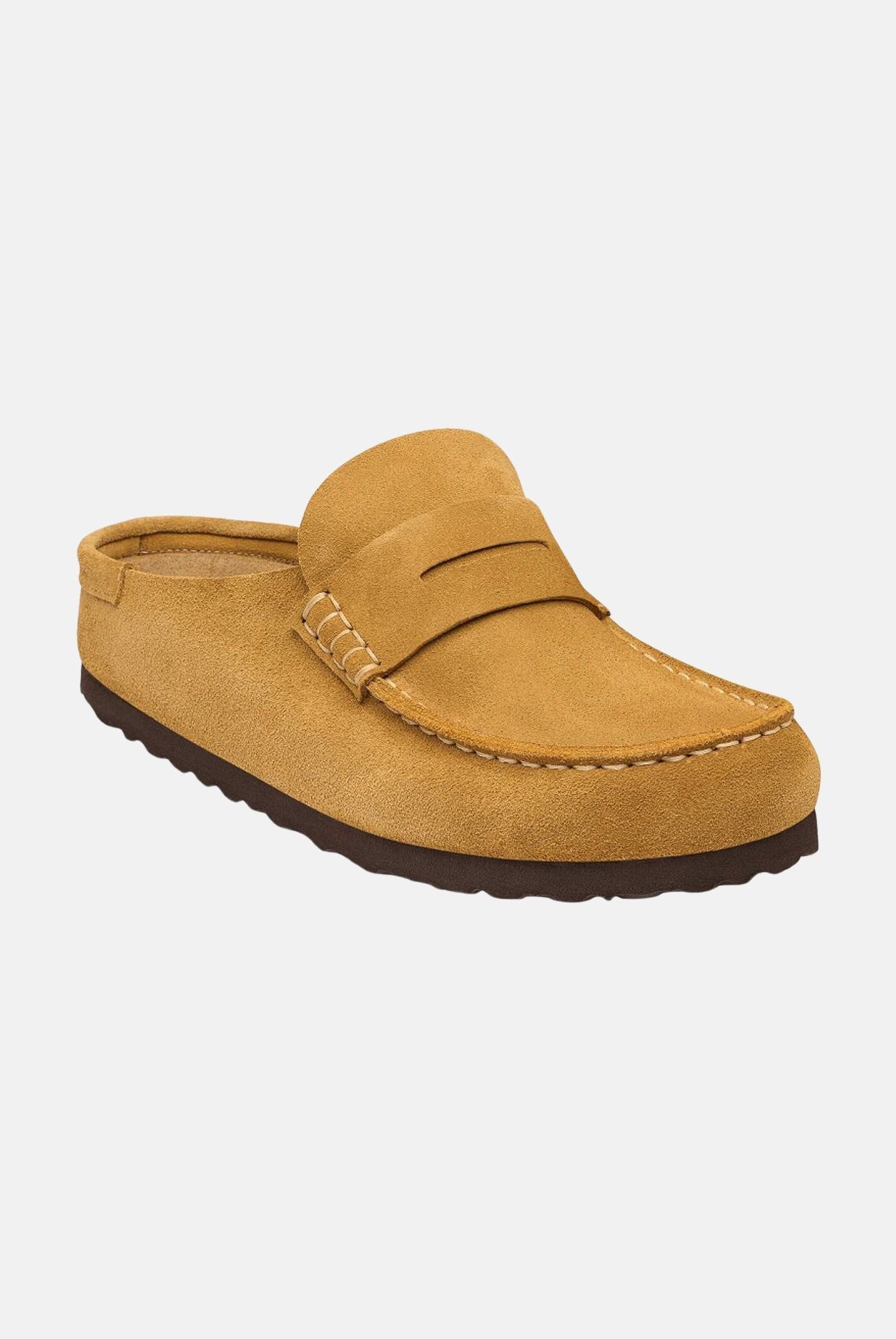 BIRKENSTOCK Mocassino NAPLES WRAPPED Sabot, cork-brown marrone chiaro da uomo in pelle scamosciata<BR/> 1033127 . BIRKENSTOCK