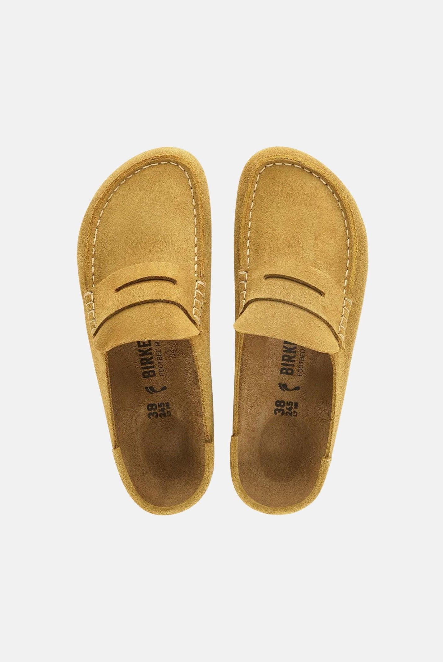 BIRKENSTOCK Mocassino NAPLES WRAPPED Sabot, cork-brown marrone chiaro da uomo in pelle scamosciata<BR/> 1033127 . BIRKENSTOCK
