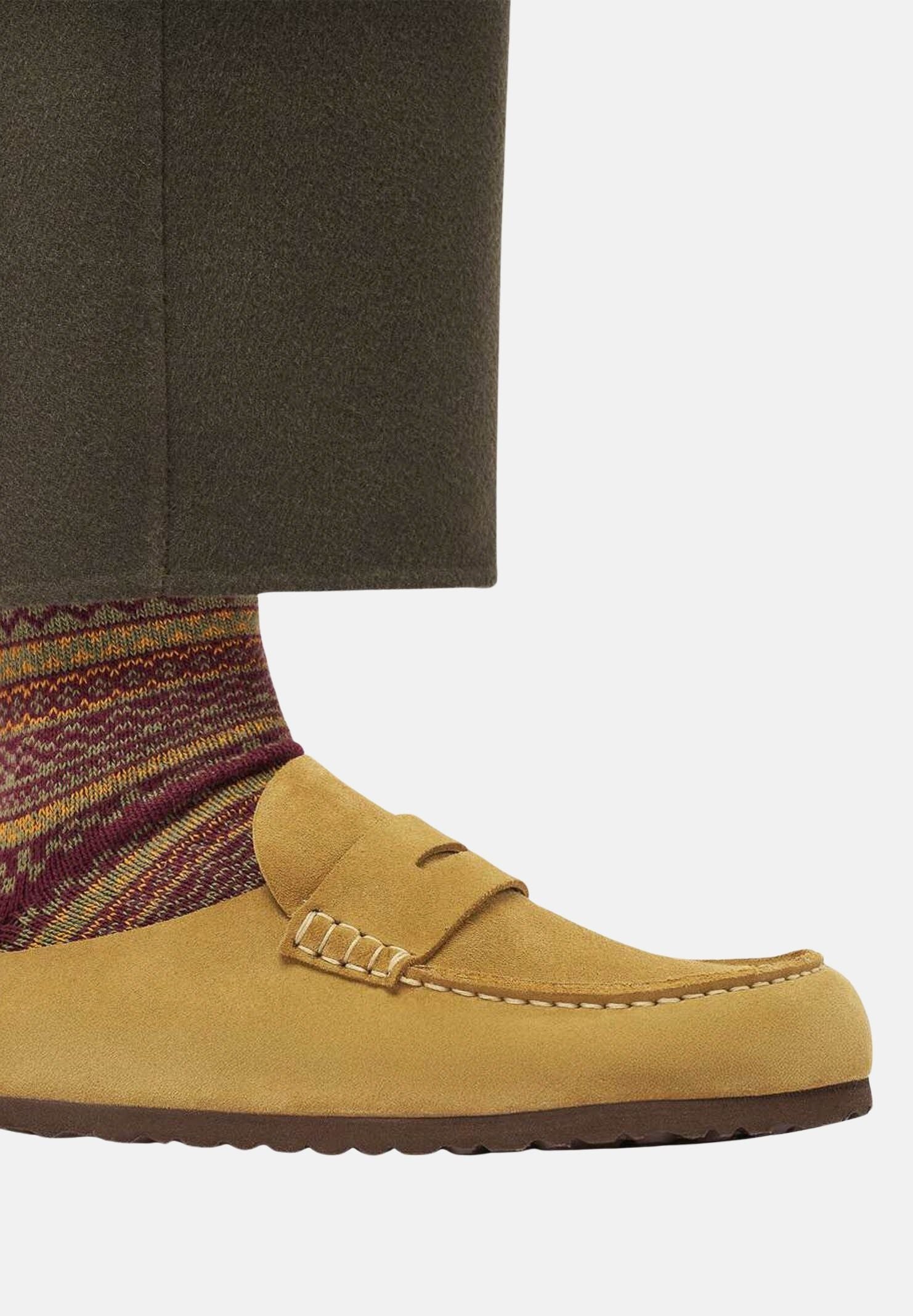 BIRKENSTOCK Mocassino NAPLES WRAPPED Sabot, cork-brown marrone chiaro da uomo in pelle scamosciata<BR/> 1033127 . BIRKENSTOCK