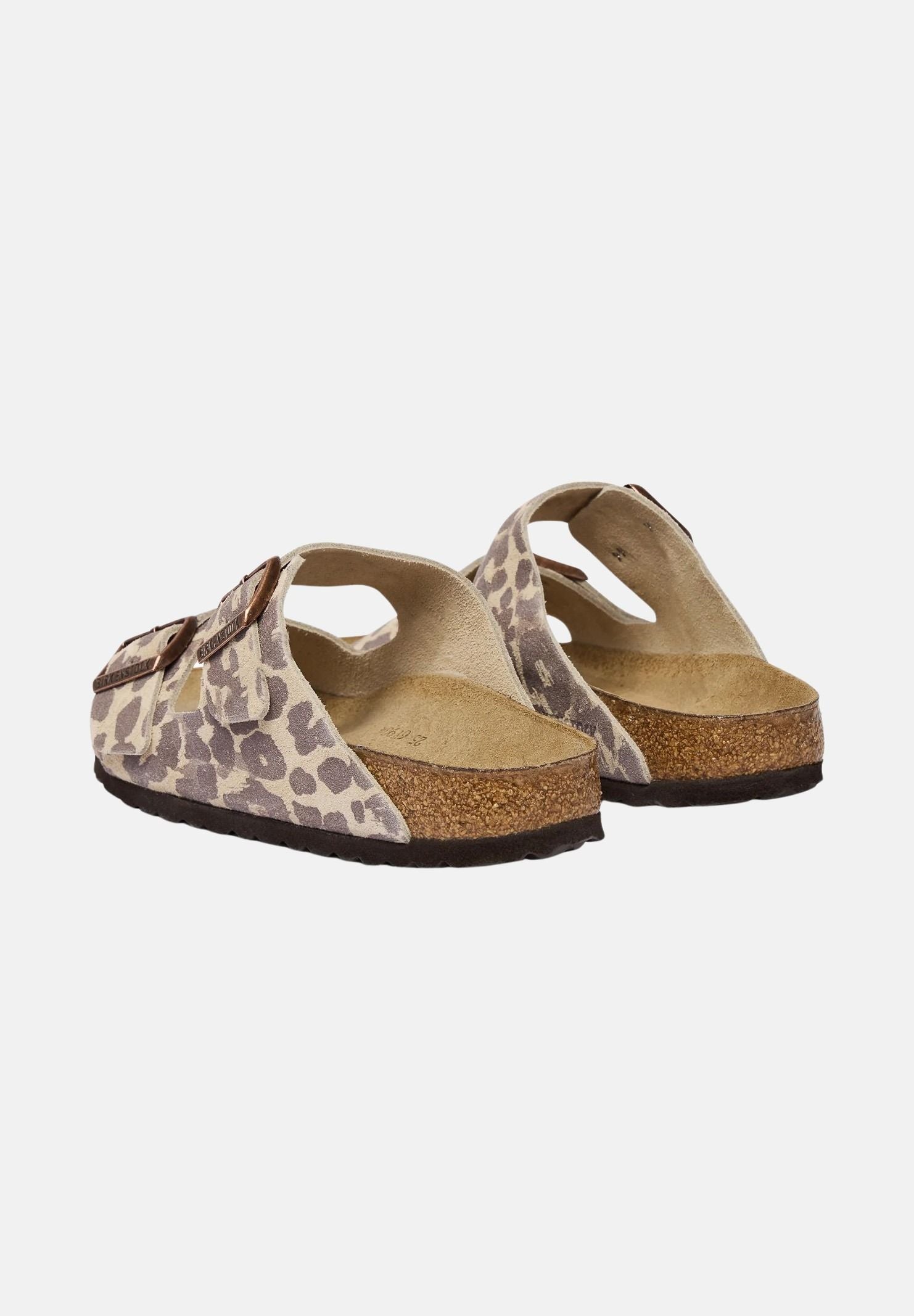 BIRKENSTOCK Ciabatta ARIZONA LEO beige e marrone da donna con fantasia leopardata e doppio cinturino regolabile. 1033330 . BIRKENSTOCK