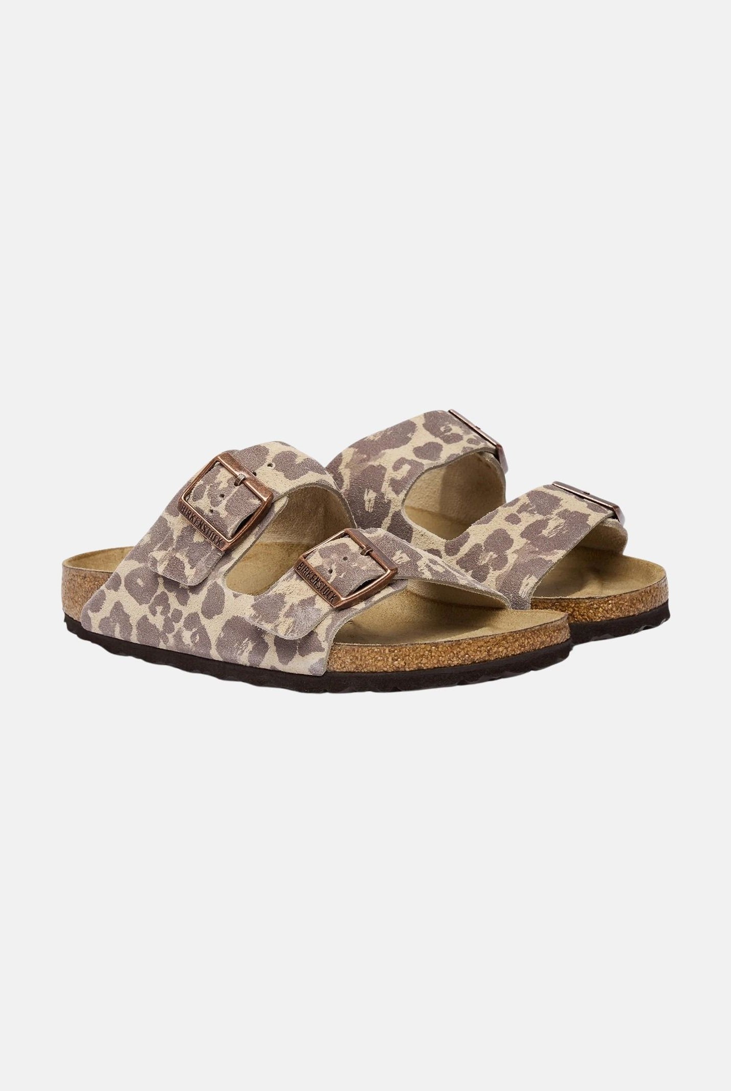 BIRKENSTOCK Ciabatta ARIZONA LEO beige e marrone da donna con fantasia leopardata e doppio cinturino regolabile. 1033330 . BIRKENSTOCK