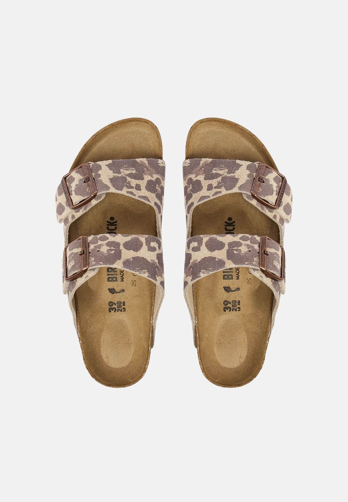 BIRKENSTOCK Ciabatte ARIZONA LEO beige e marrone da donna con fantasia leopardata e doppio cinturino regolabile. 1033330 . BIRKENSTOCK