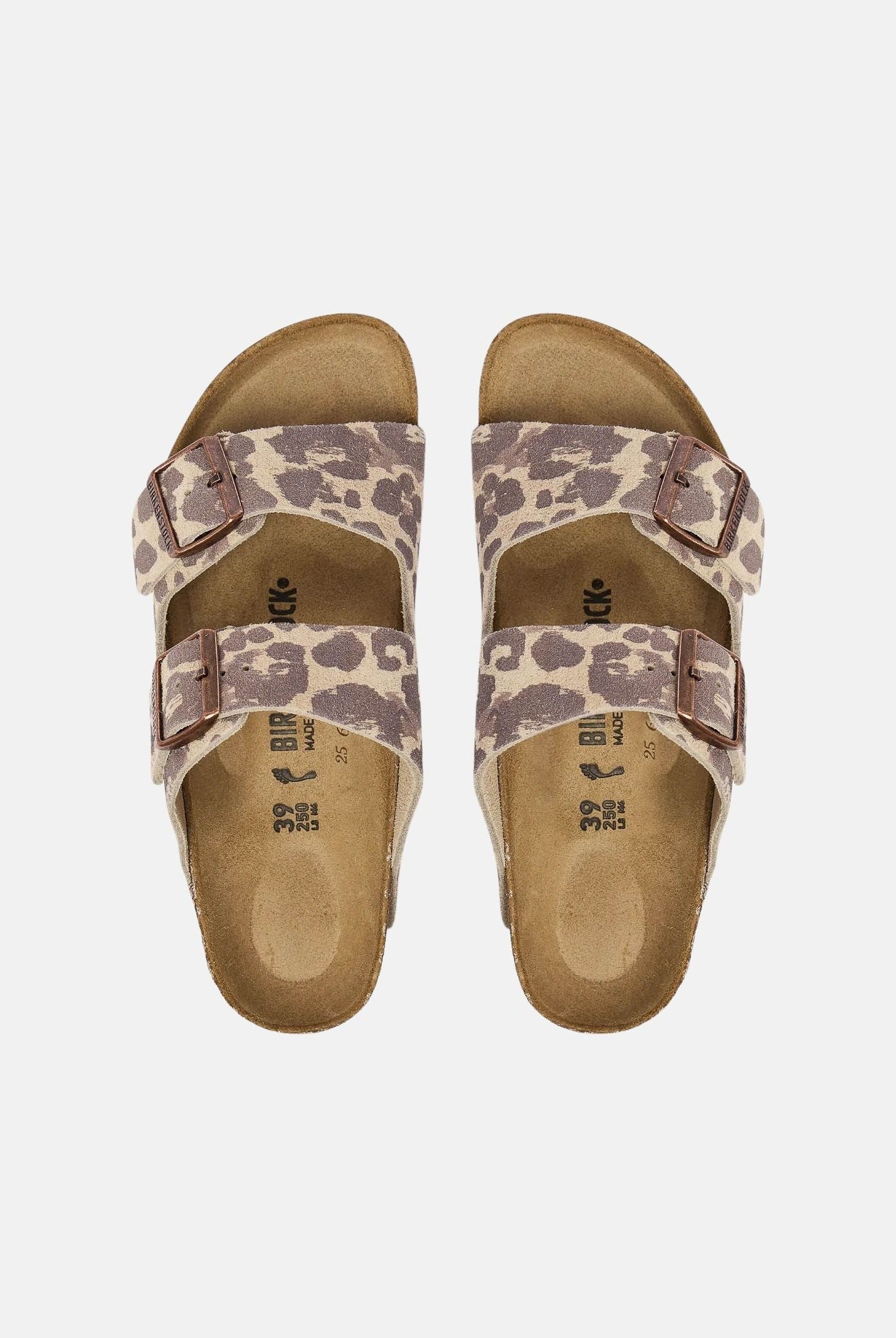 BIRKENSTOCK Ciabatta ARIZONA LEO beige e marrone da donna con fantasia leopardata e doppio cinturino regolabile. 1033330 . BIRKENSTOCK