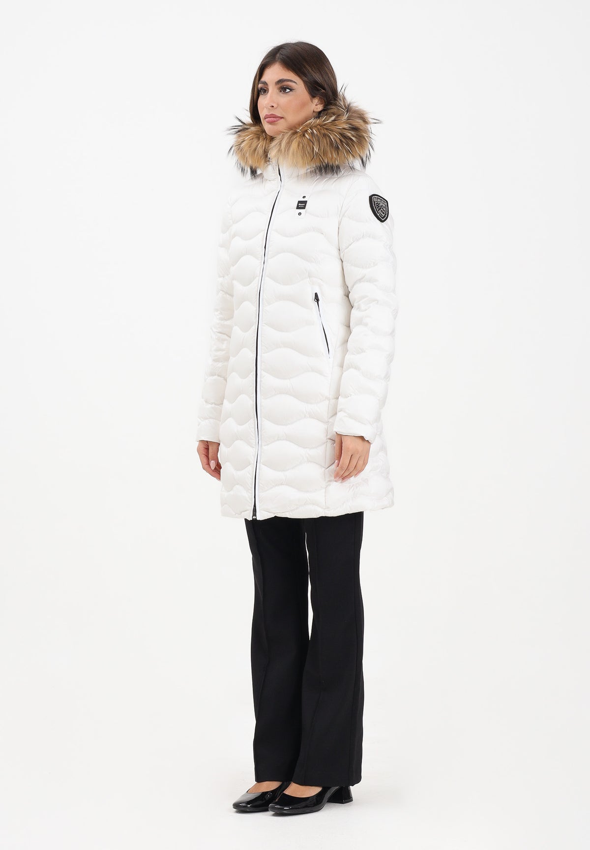 BLAUER Piumino lungo LYNEL bianco da donna 25WBLDK03527-006047 100BI BLAUER