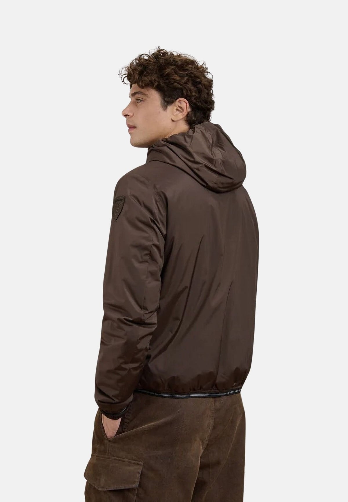 BLAUER Giubbotto DEVON Brown marrone scuro da uomo, in tessuto tecnico idrorepellente con interno in morbida pelliccia ecologica sintetica, cappuccio fisso, chiusura frontale con zip e tasche laterali con cerniera. 26WBLUC11056-007110 30B BLAUER