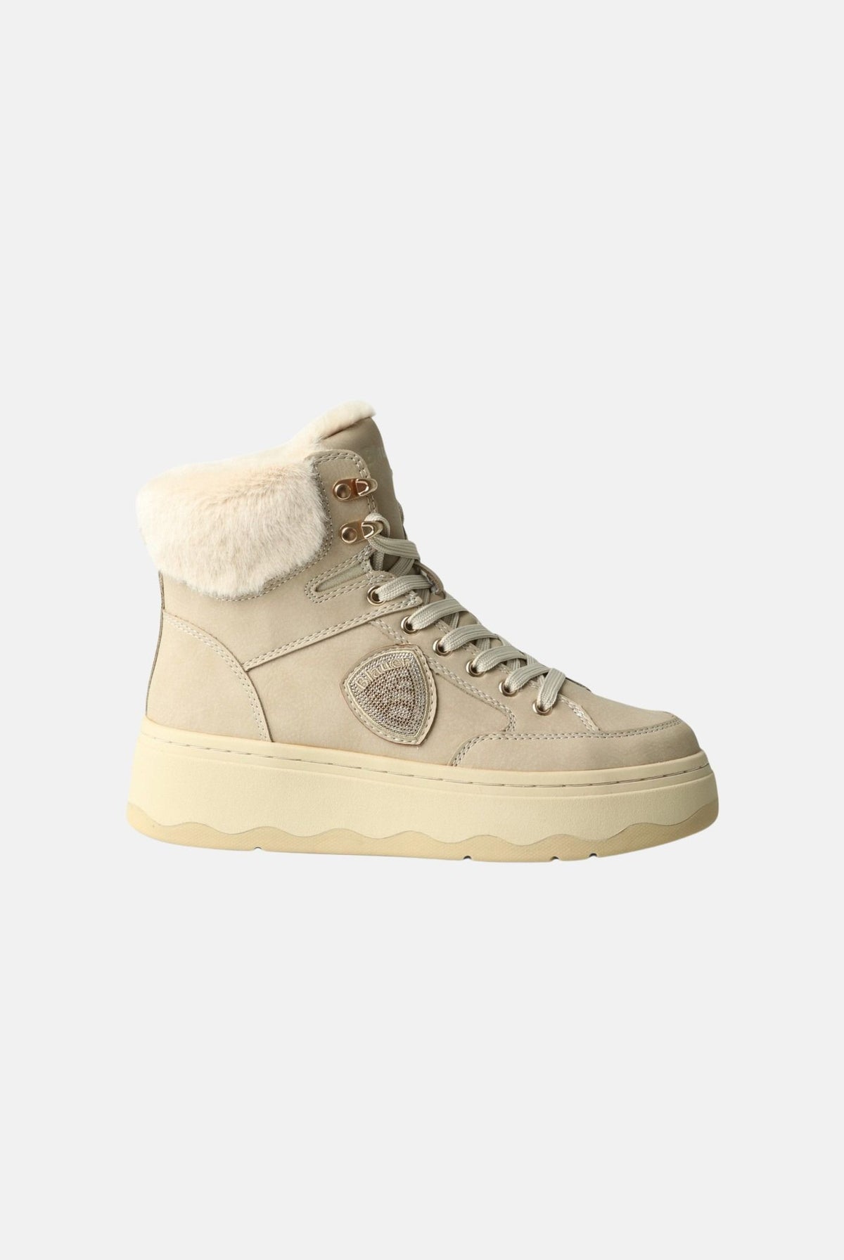 BLAUER Stivaletti MARIBEL taupe beiege chiaro da donna con fodera in faux-fur F6MARIBEL02NUB TAU BLAUER