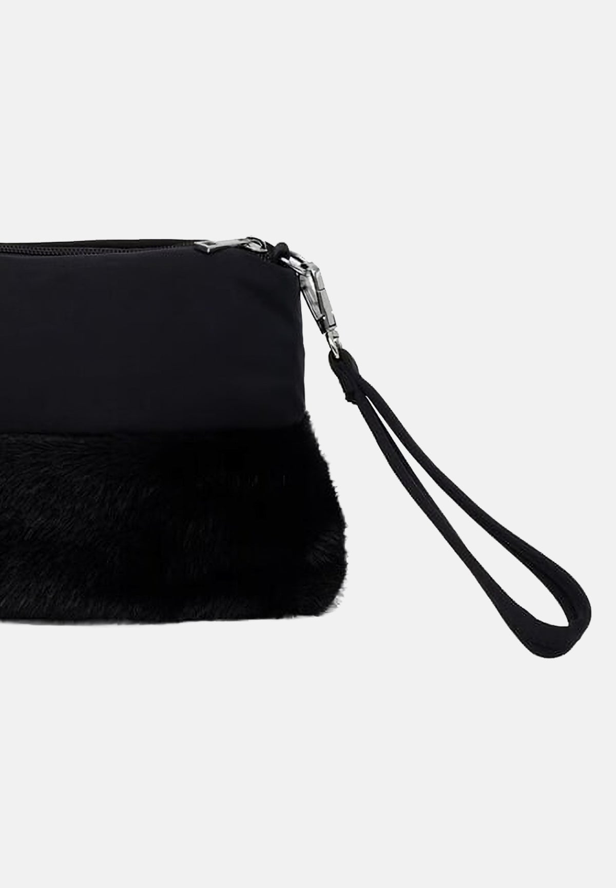 BLAUER Pochette a mano nera da donna con parte inferiore in morbido faux-fur F6MIRA01PAD BLK BLAUER