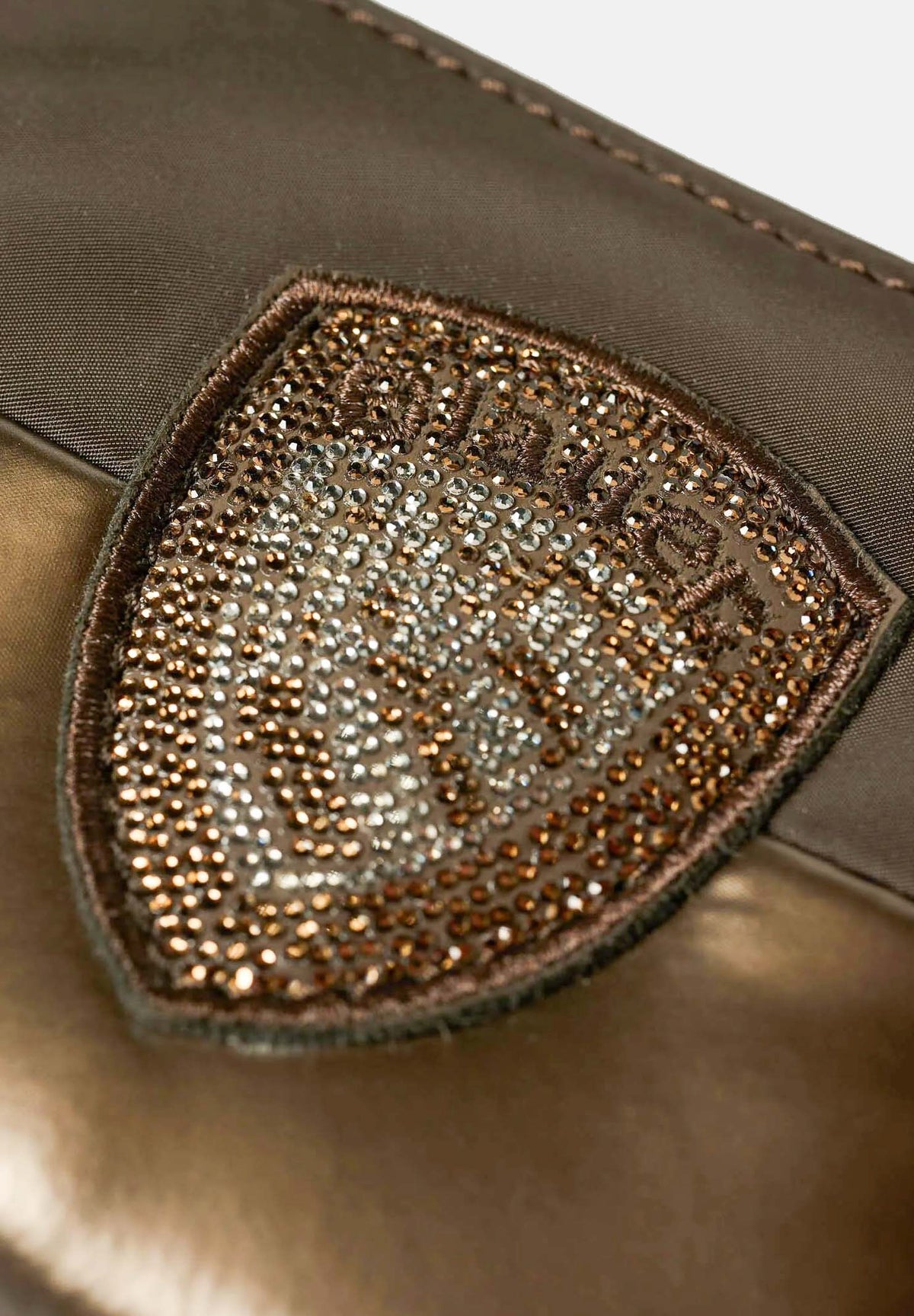 BLAUER Portafoglio deep brown-marrone scuro e bronzo da donna con parte superiore satinata<BR/> F6PALM03PAD DKB BLAUER