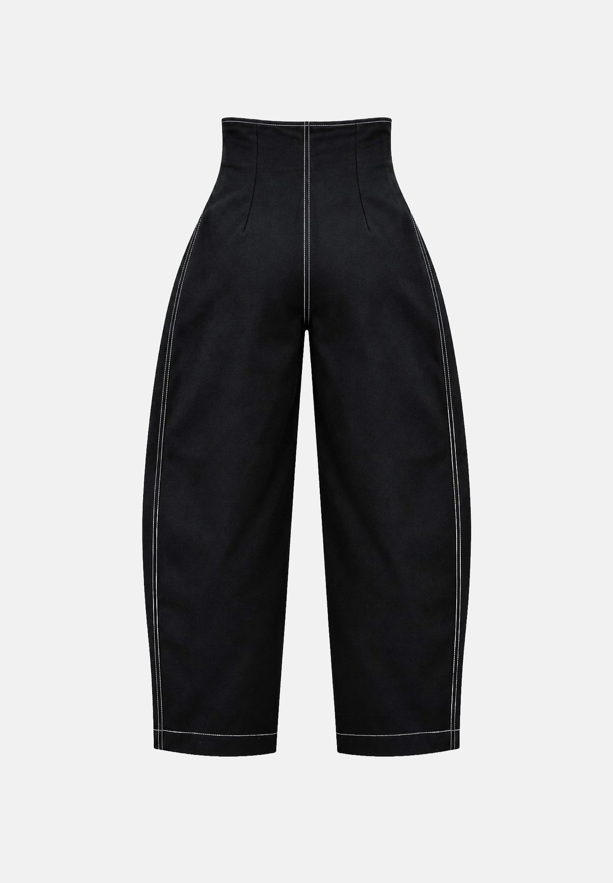 BOHEMIAN VI Pantaloni HIGH BALLON cargo a vita alta neri da donna con cuciture a contrasto e bottoni metallici dorati BHPA062 BL BOHEMIAN VI