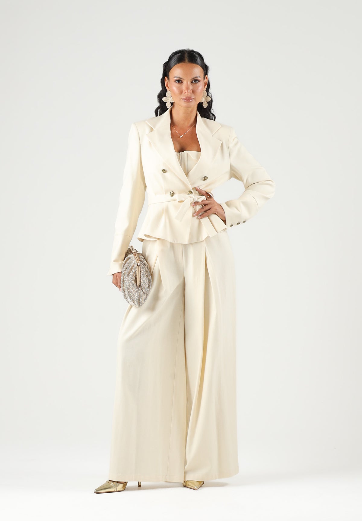 BOHEMIAN VI Top stile corpetto milk bianco latte per donna con struttura a corsetto rigido BOU371 MI BOHEMIAN VI