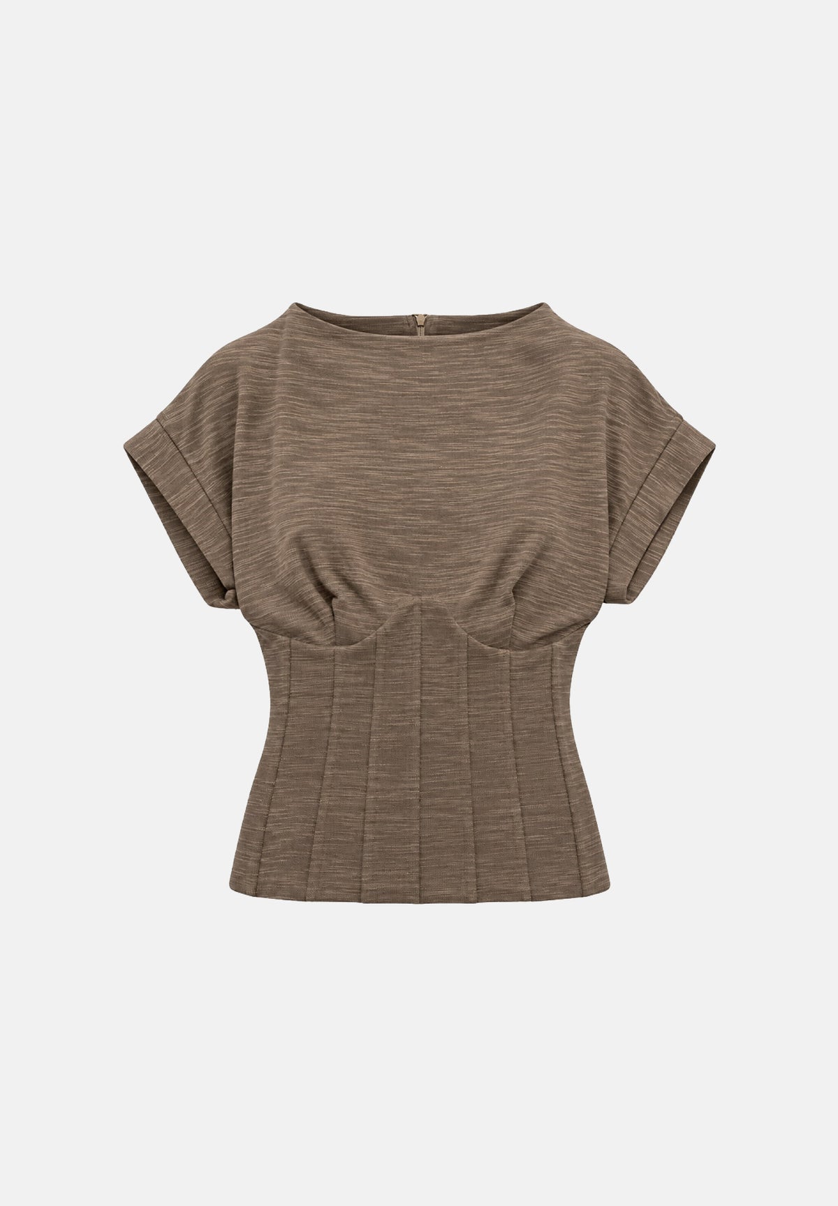 BOHEMIAN VI Top in maglia con vita sagomata beige tortora da donna MA340 BE BOHEMIAN VI